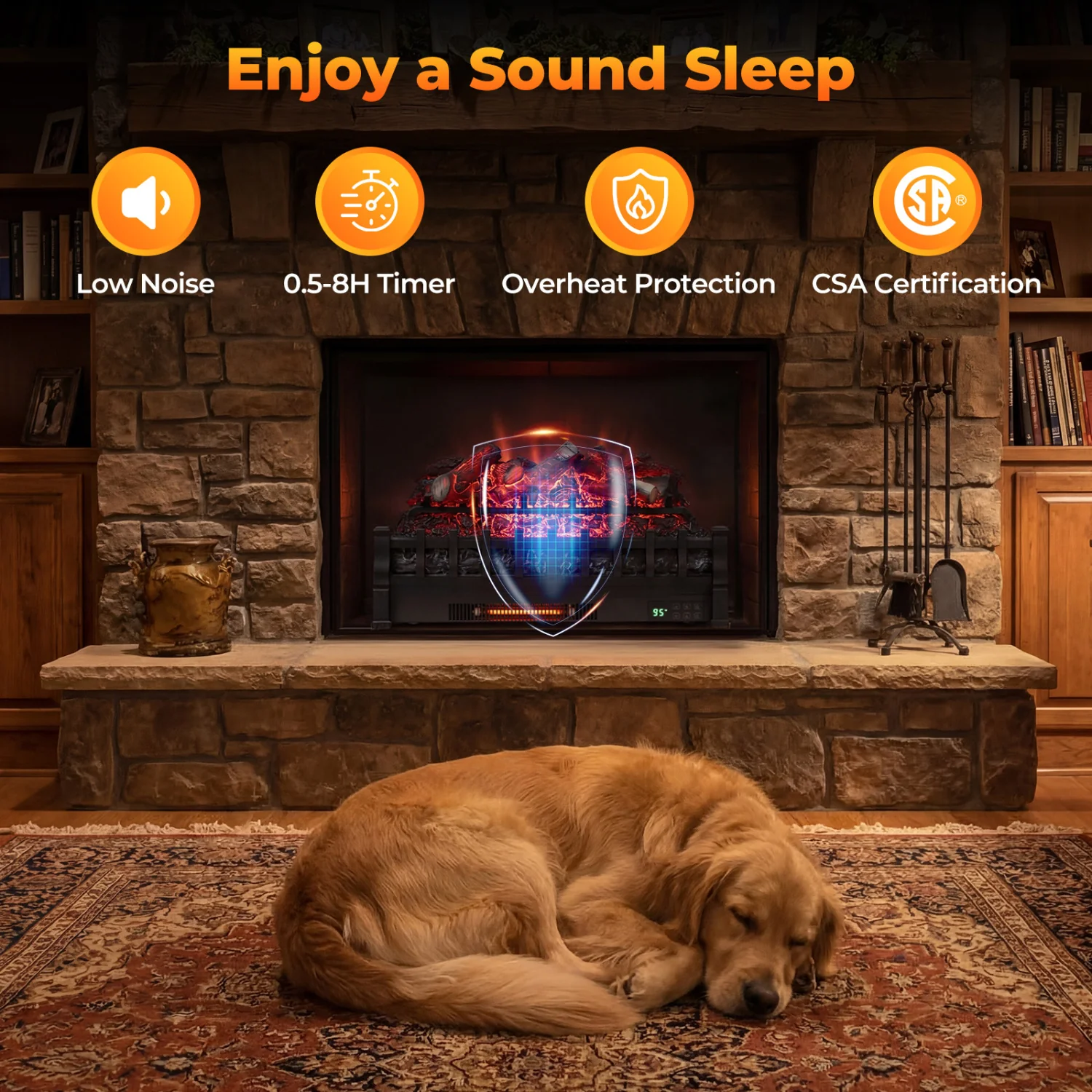 26 Inch WiFi Infrared Electric Fireplace Insert - Image 9