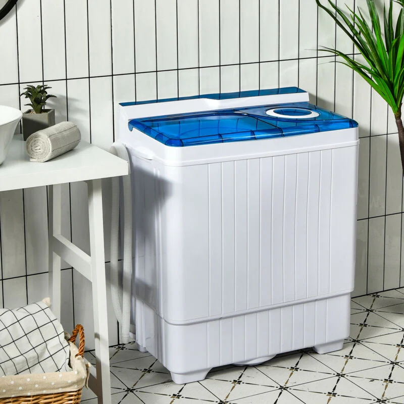 26 Pound Portable Semi-Automatic Washing Machine, Blue - Image 2