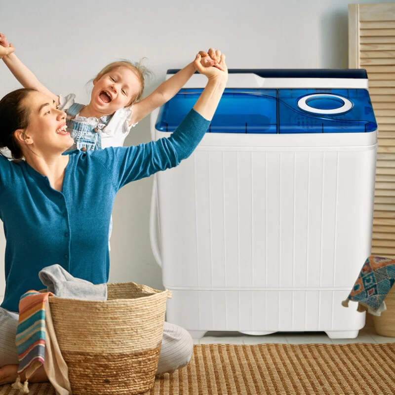 26 Pound Portable Semi-Automatic Washing Machine, Blue - Image 6
