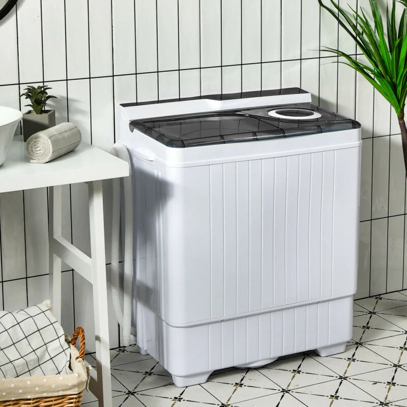 26 Pound Portable Semi-Automatic Washing Machine, Gray - Image 2