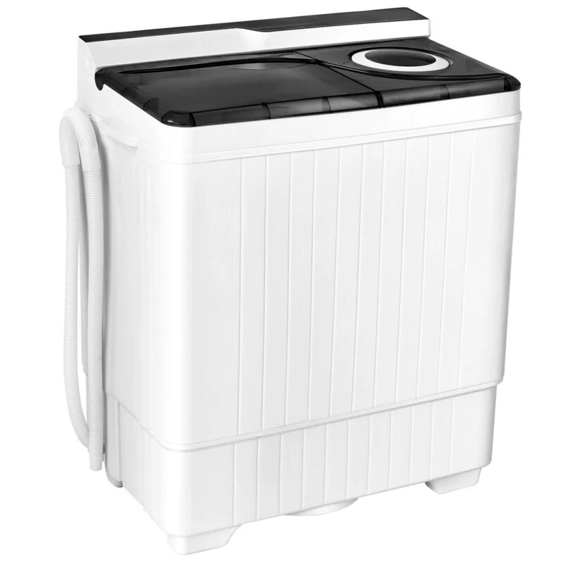26 Pound Portable Semi-Automatic Washing Machine, Gray - Image 4