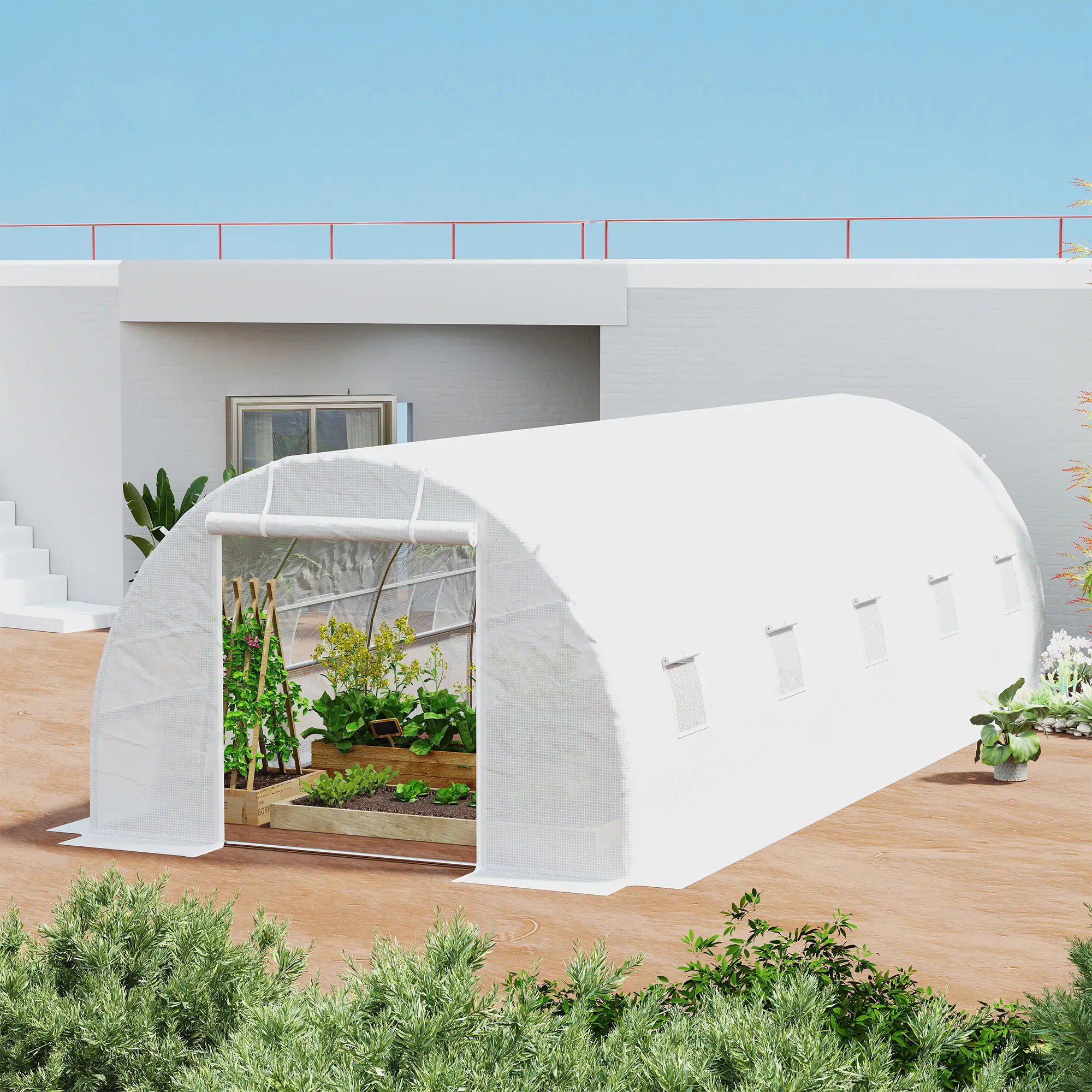 26' x 10' x 6.6' Large Walk in Tunnel Greenhouse Garden Plant Seed Green House Premium Steel Frame - Image 8