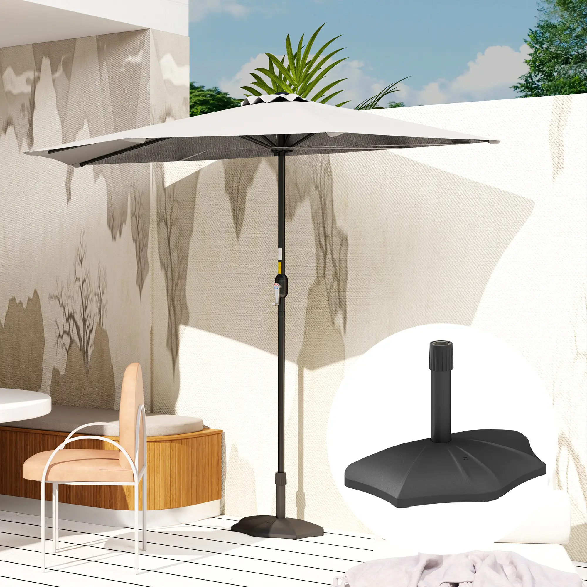 26lbs Concrete Patio Umbrella Base, 1.5/1.9" Pole Stand, Black - Image 10