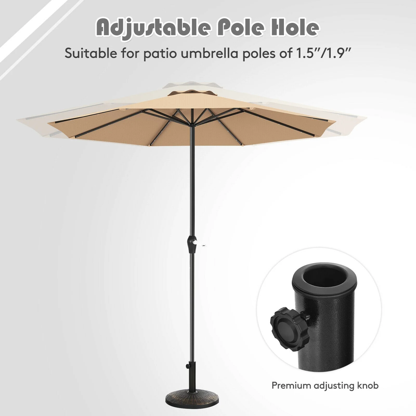 27 lbs Patio Market Umbrella Base Stand, Bronze - Image 10