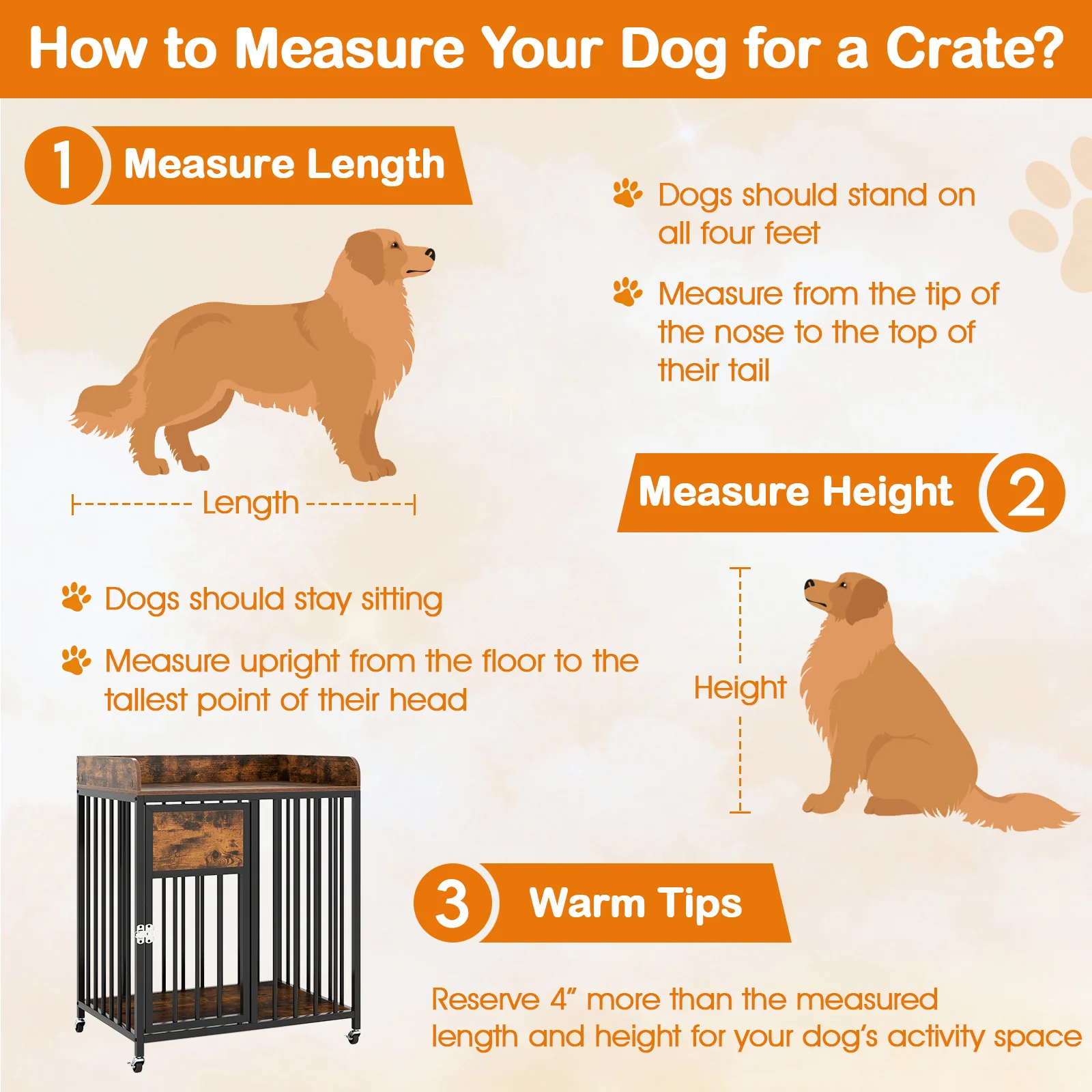 27.5 Inch Dog Crate Furniture with Wheels for Small Dogs and Puppies, Rustic Brown - Image 8