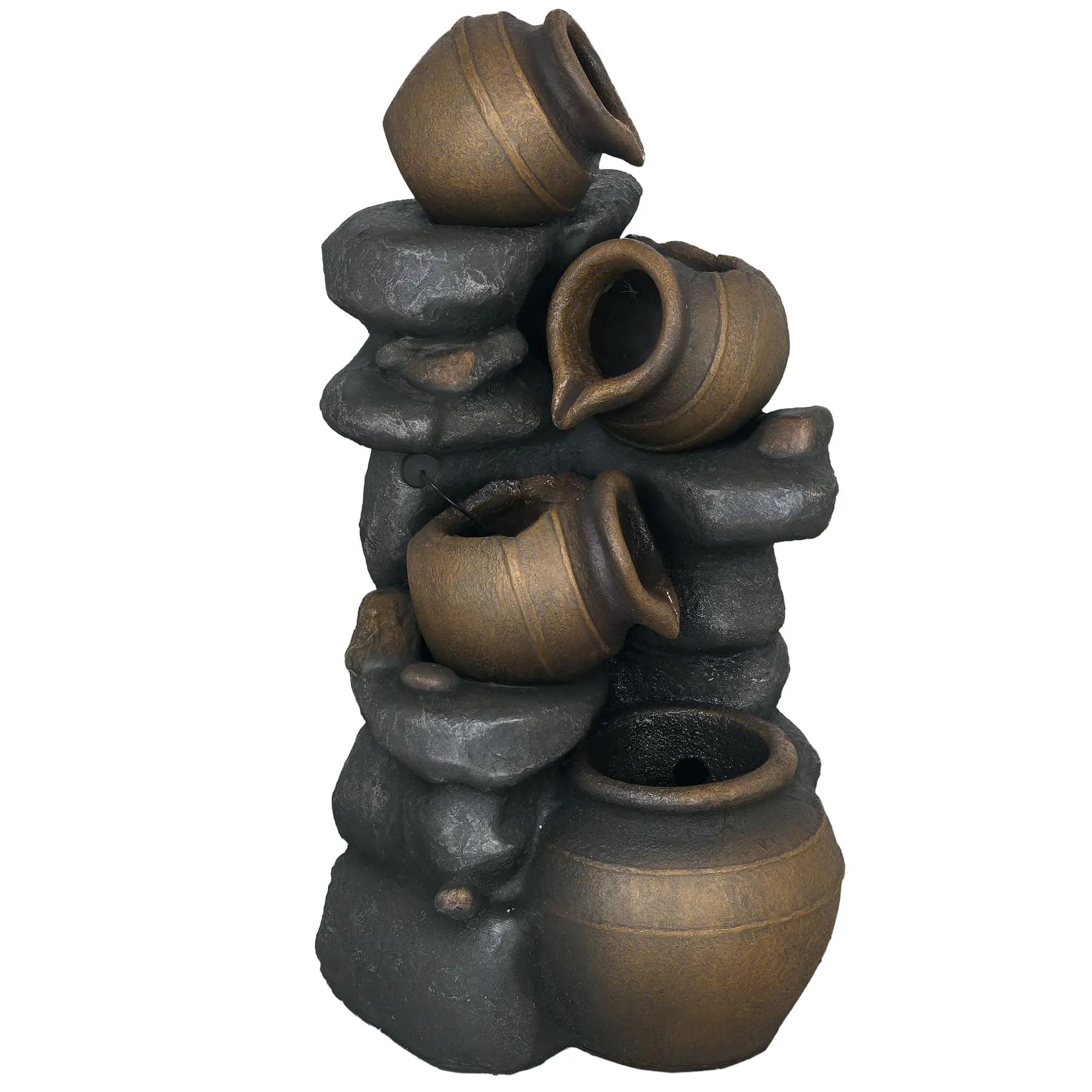 28.3" Solar Water Fountain, 4-Tier Resin Cascading Jars with LED Lights - Image 11