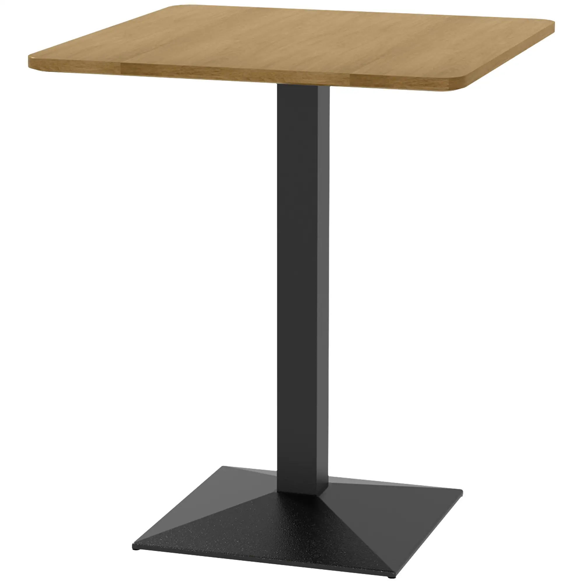 28" Square Dining Table, Modern Steel Base, Dark Brown