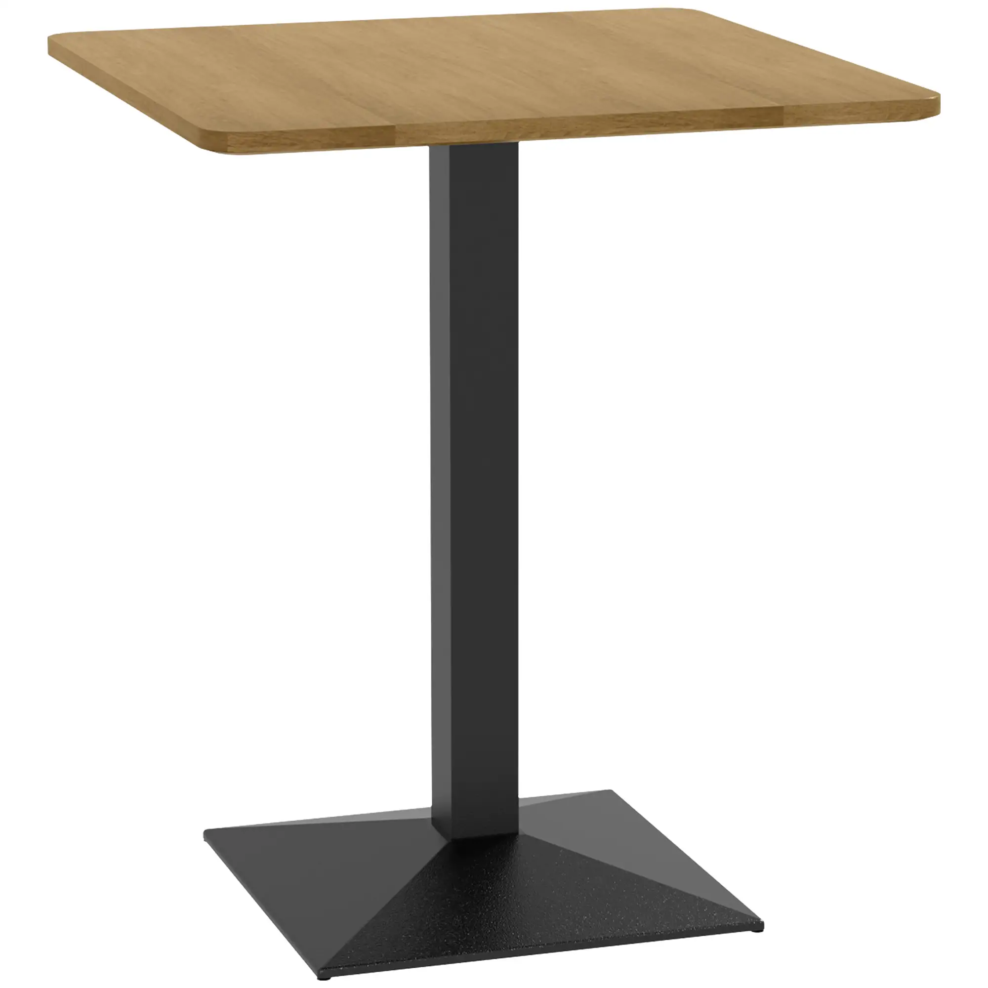 28" Square Dining Table, Modern Steel Base, Dark Brown - Image 11