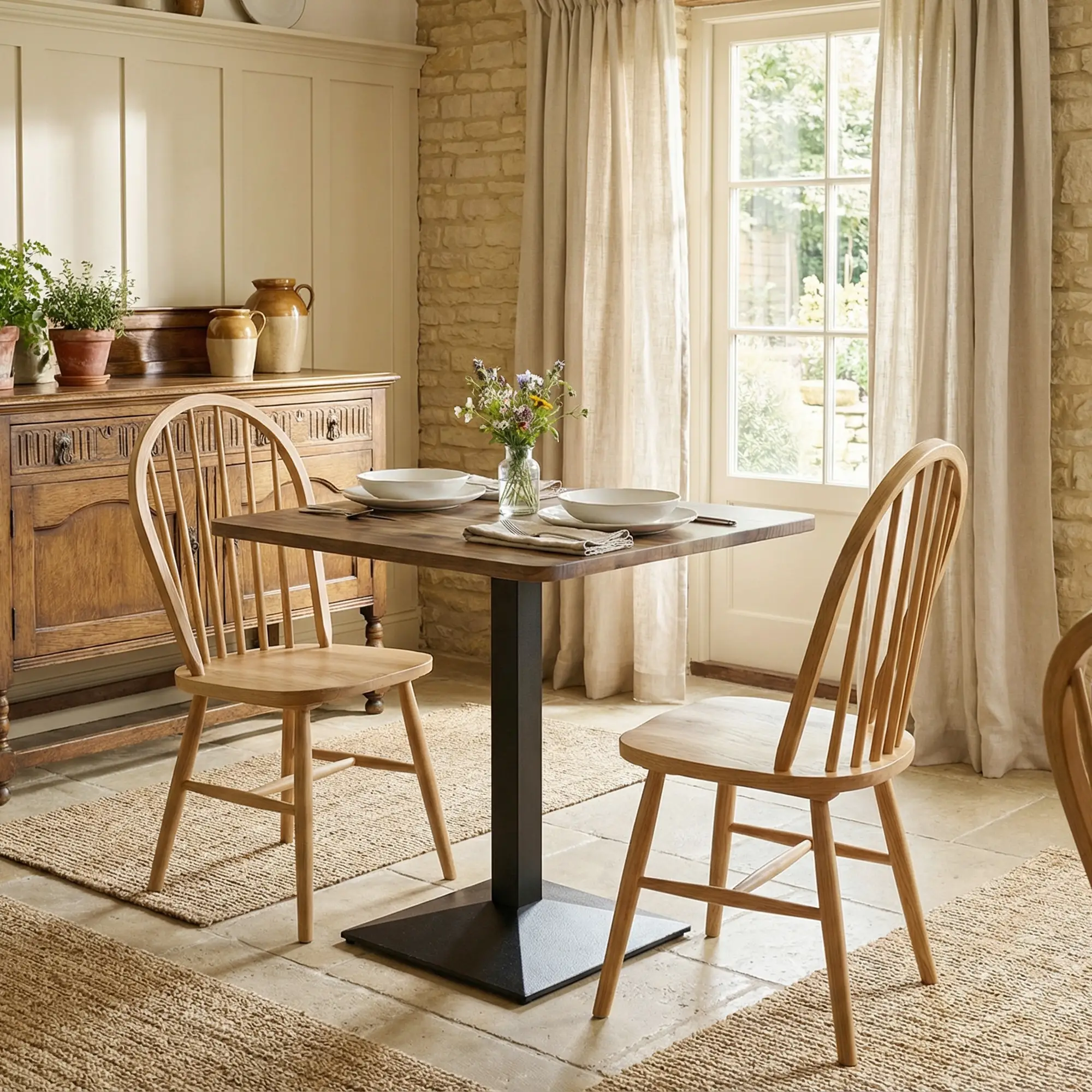 28" Square Dining Table, Walnut, Modern Steel Base, Space Saving Kitchen Table - Image 10