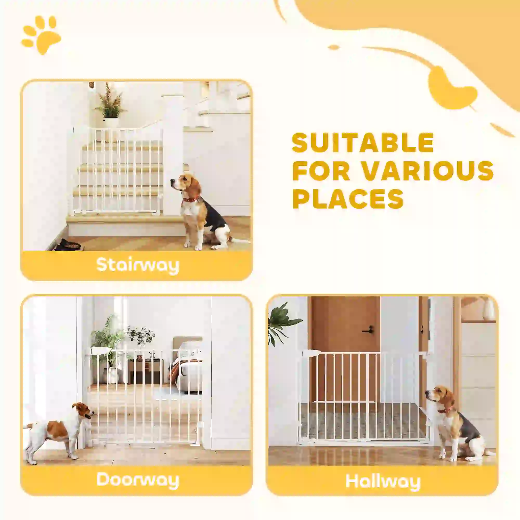 29"-44" Wide Dog Gate, 29" H, Auto-Close, Wall-Mounted - Image 10