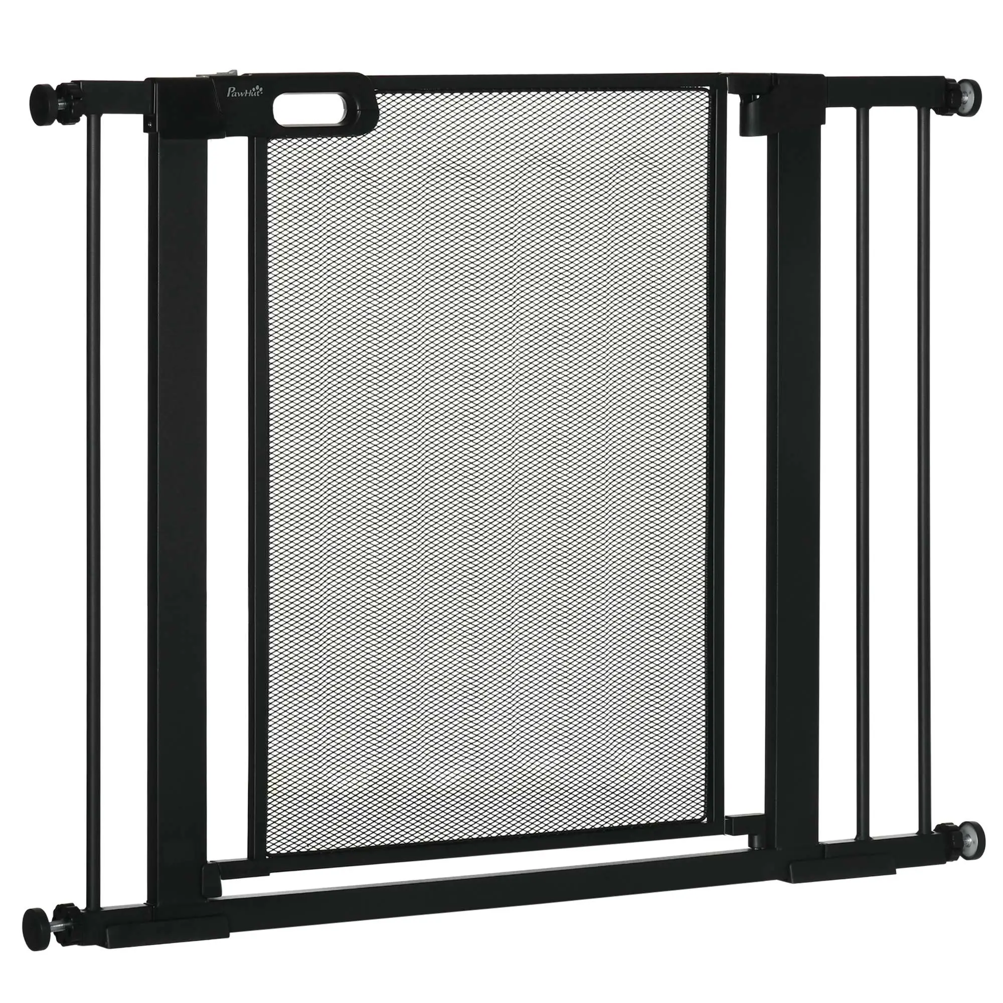 29.5"-40.6" Metal Pet Gate, Auto Closing Door, Double Locking, Black - Image 11