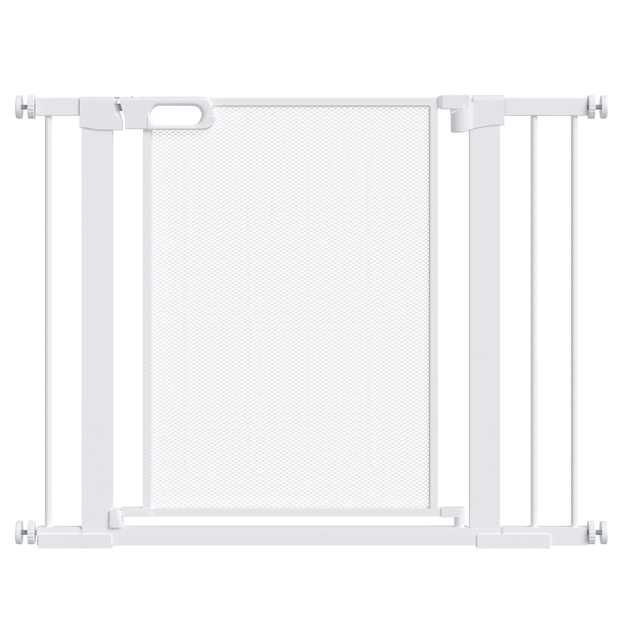 29.5"-40.6" Metal Pet Gate, Auto Closing Door, Double Locking, White - Image 11
