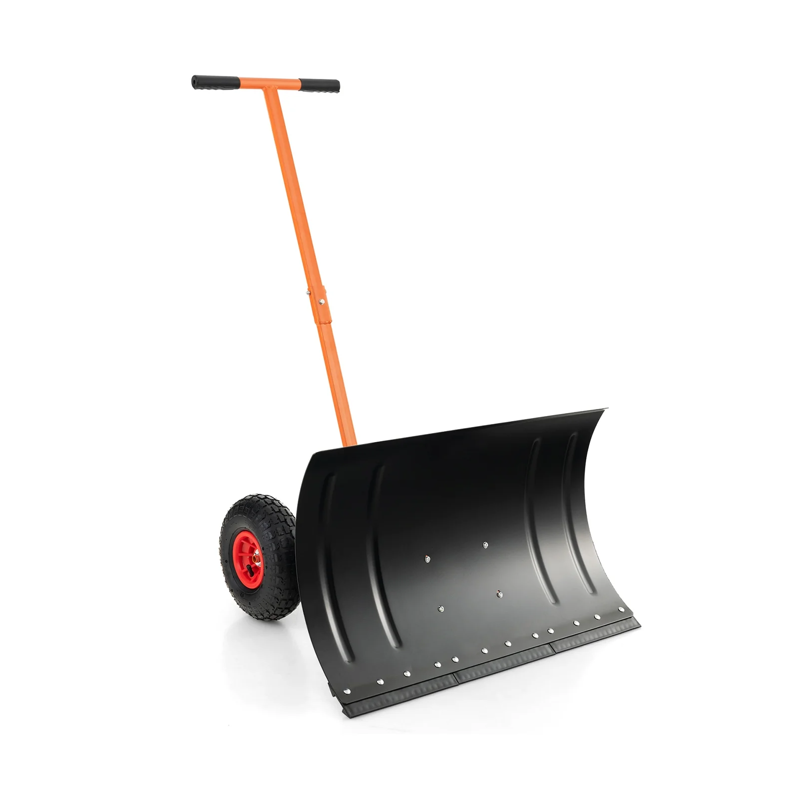 29 Inch Snow Pusher, For Driveway, Orange - Image 4