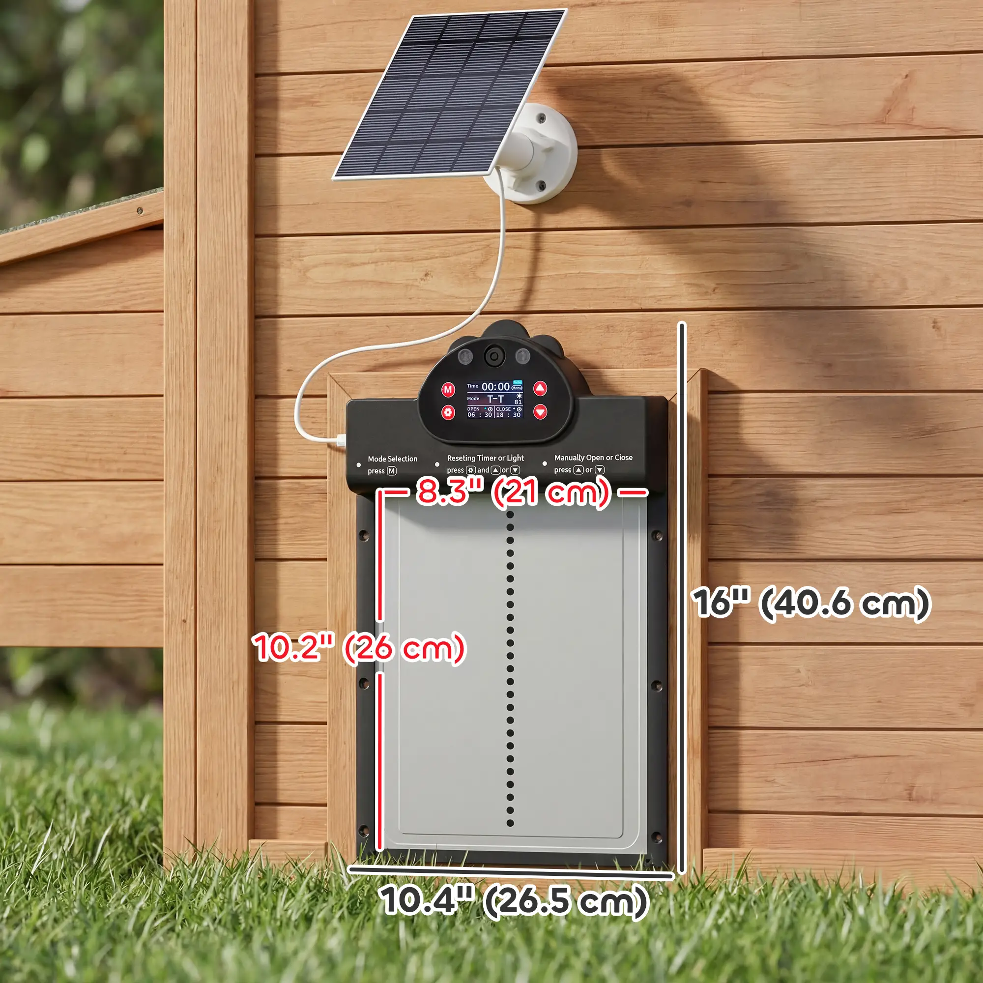 2K HD AI Camera Chicken Coop Door, WiFi Solar Powered, 5200 mAh Battery, Alarm - Image 3