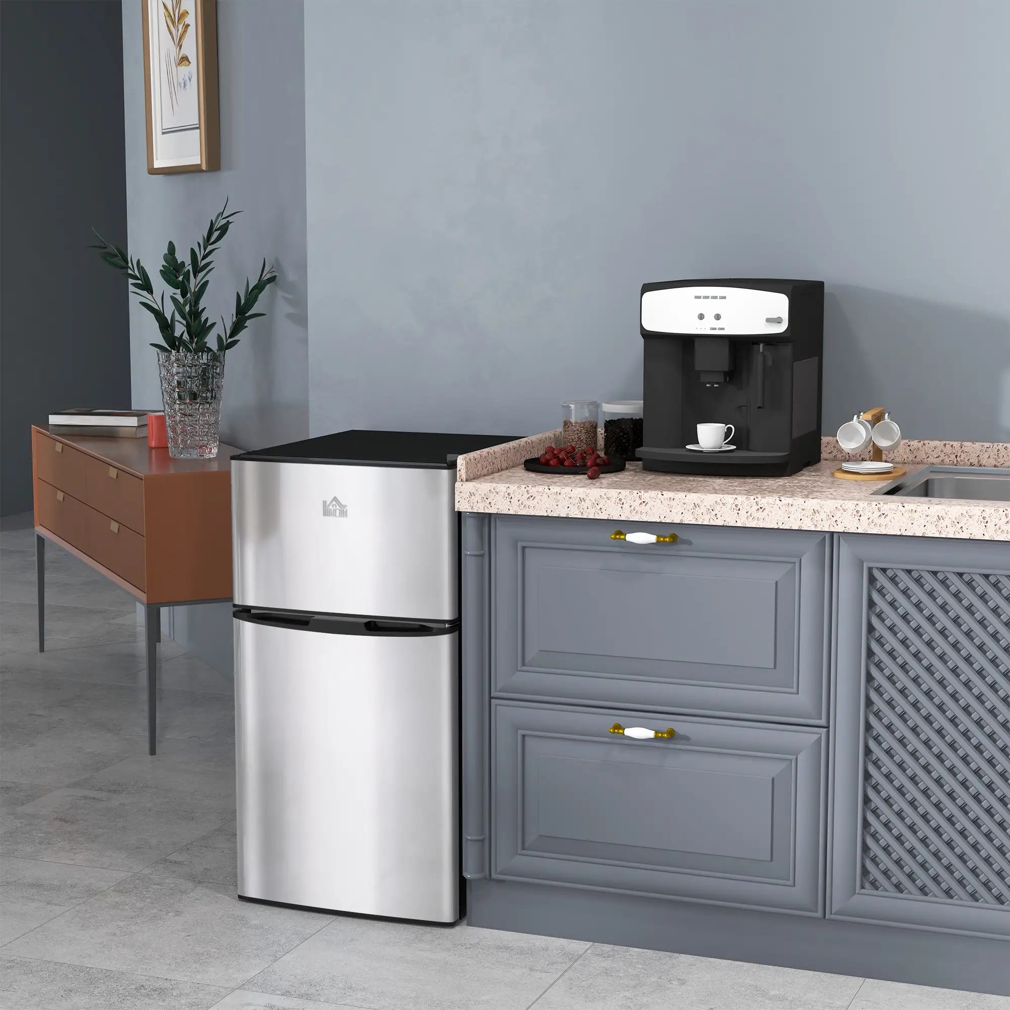 3.2 Cu Ft Compact Refrigerator, Mini Fridge with Freezer, Silver - Image 8