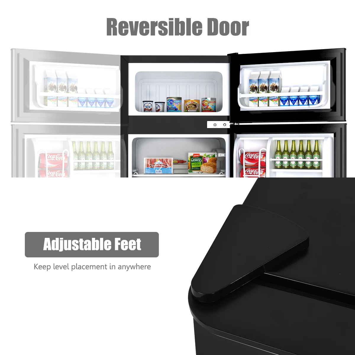3.2 Cu Ft Compact Stainless Steel Refrigerator, Black - Image 10
