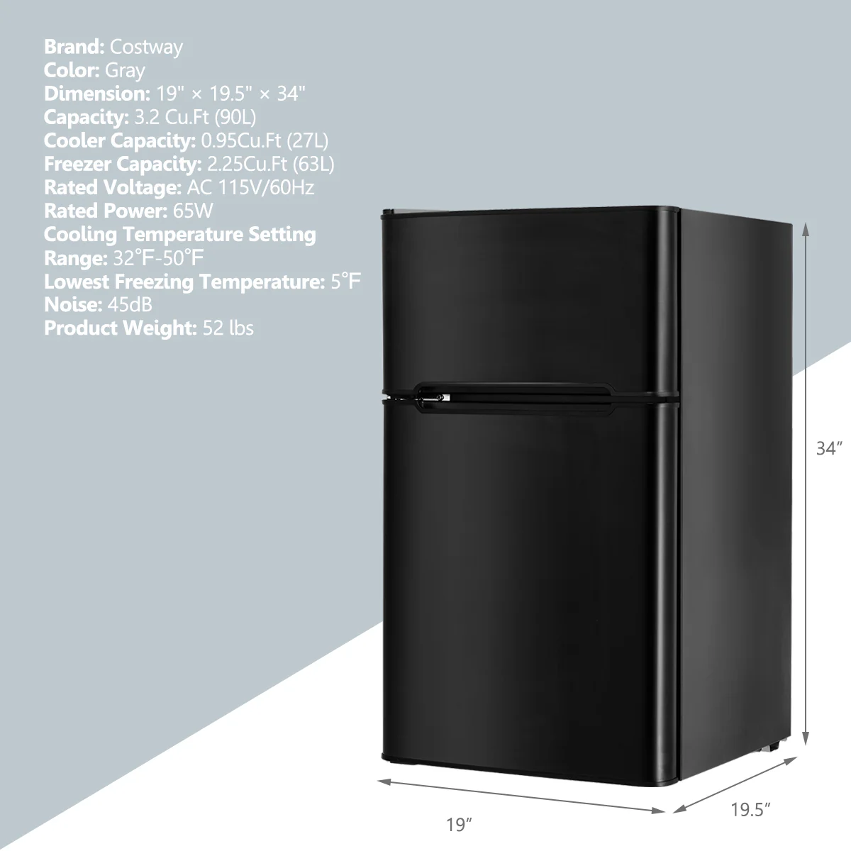 3.2 Cu Ft Compact Stainless Steel Refrigerator, Black - Image 5