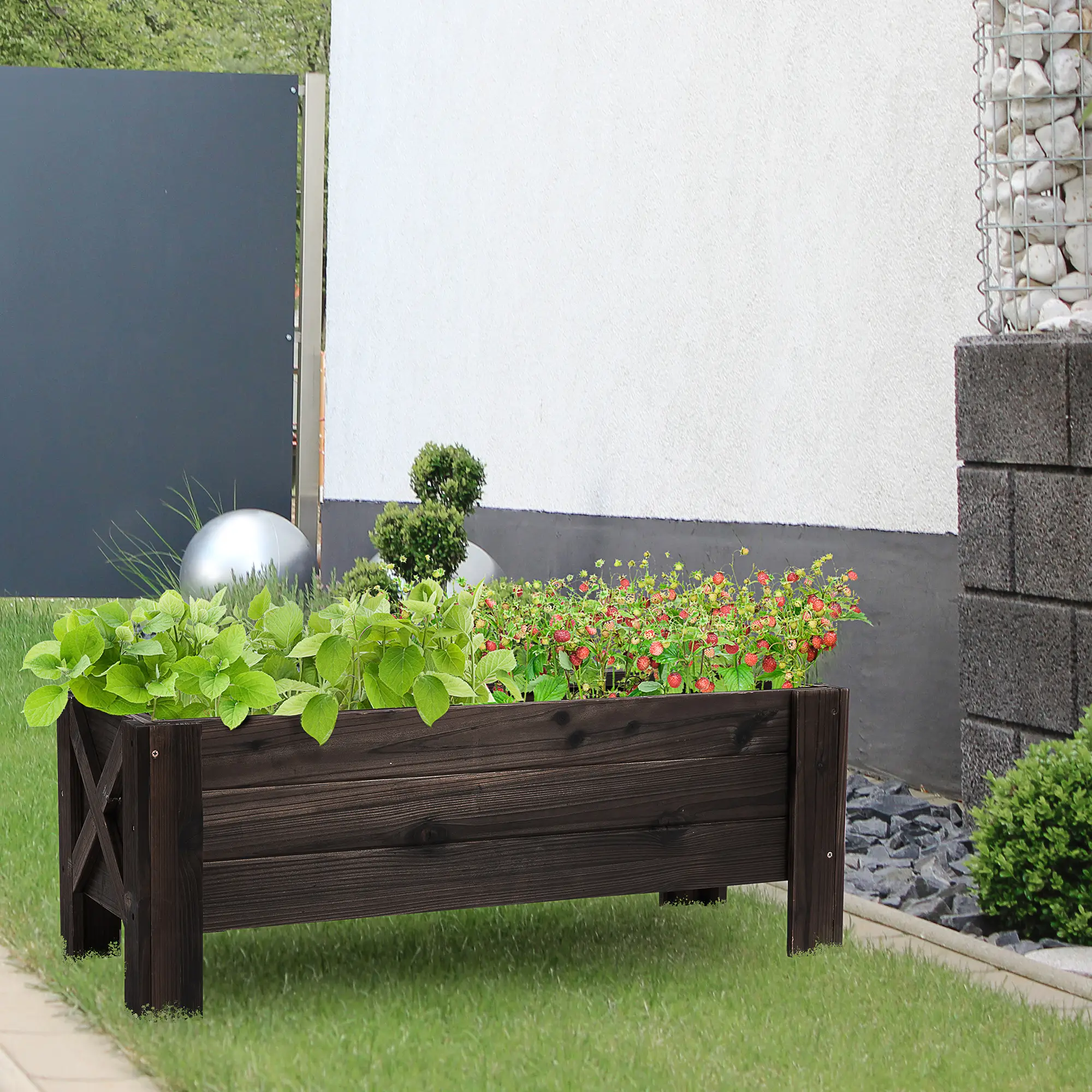 3.3 x 1.2 x 1.2 ft Raised Garden Bed, Carbonized - Image 12