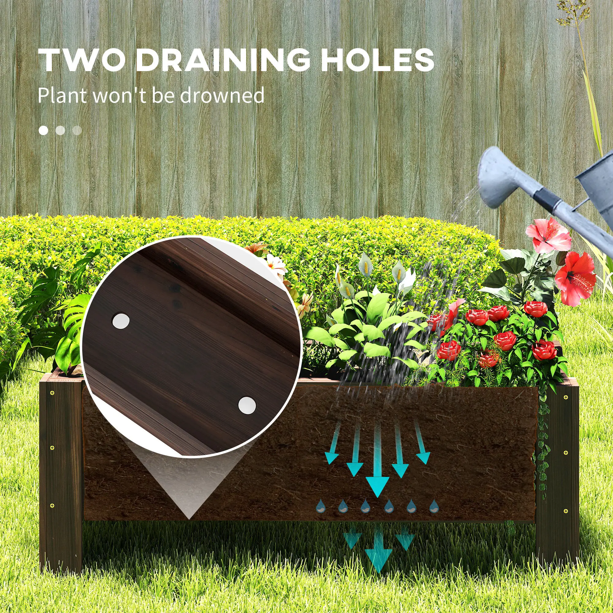 3.3 x 1.2 x 1.2 ft Raised Garden Bed, Carbonized - Image 6