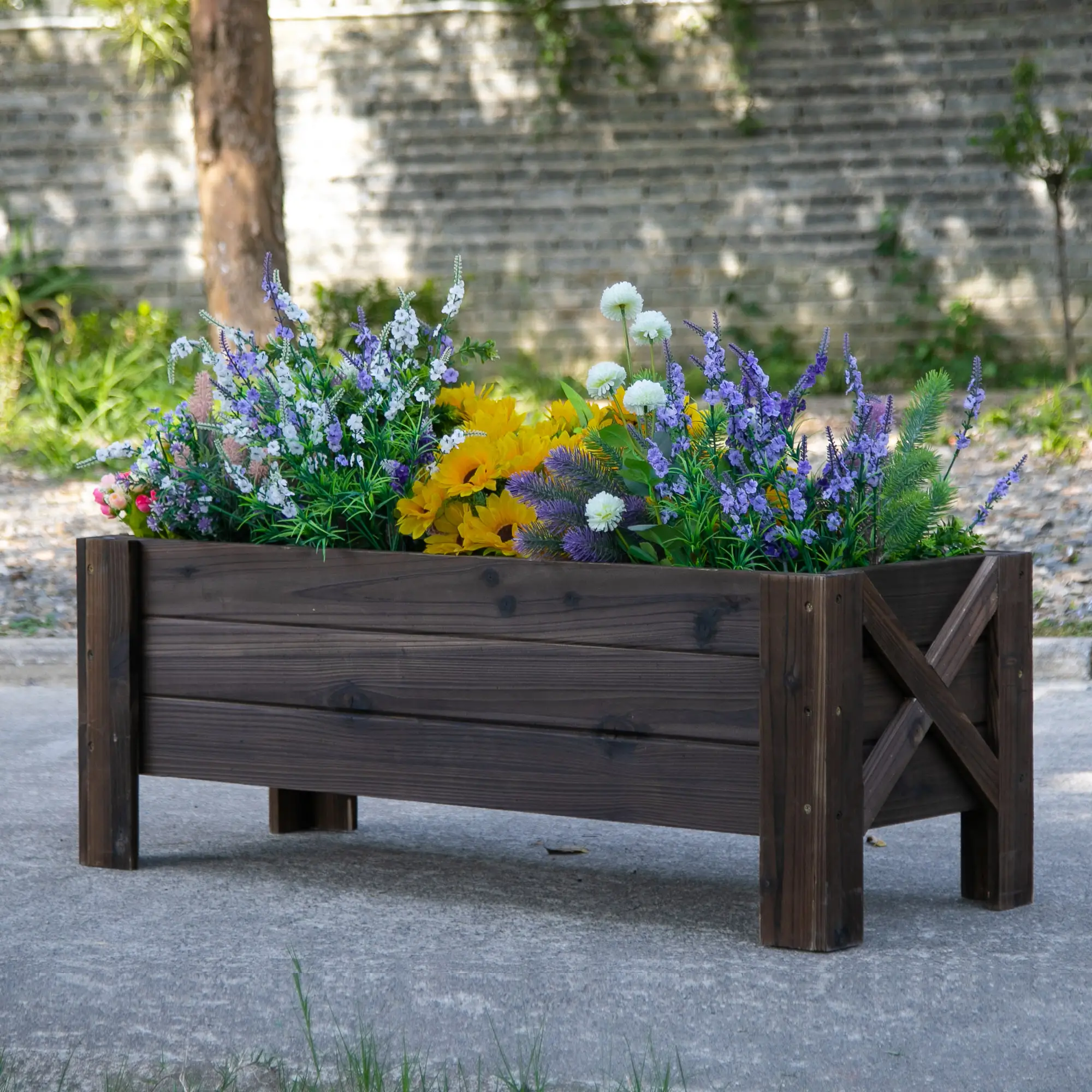 3.3 x 1.2 x 1.2 ft Raised Garden Bed, Carbonized - Image 7