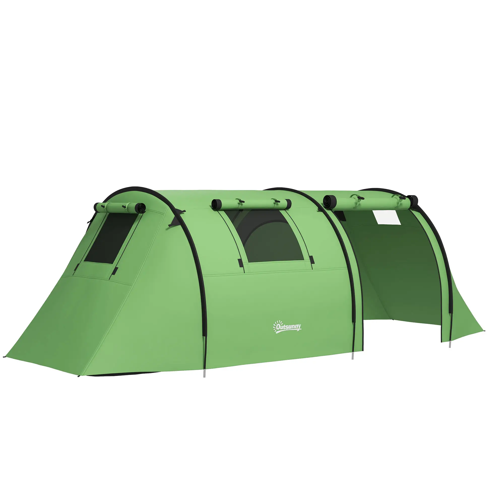 3-4 Person Camping Tent, 2 Rooms, 3000mm Waterproof, Dark Green - Image 11