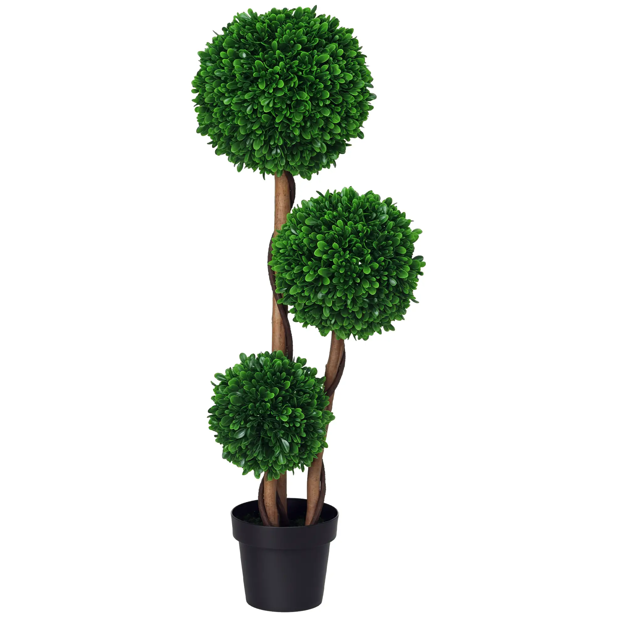 3.6ft Artificial Tree, Triple Ball Boxwood Topiary, Indoor Outdoor - Image 11