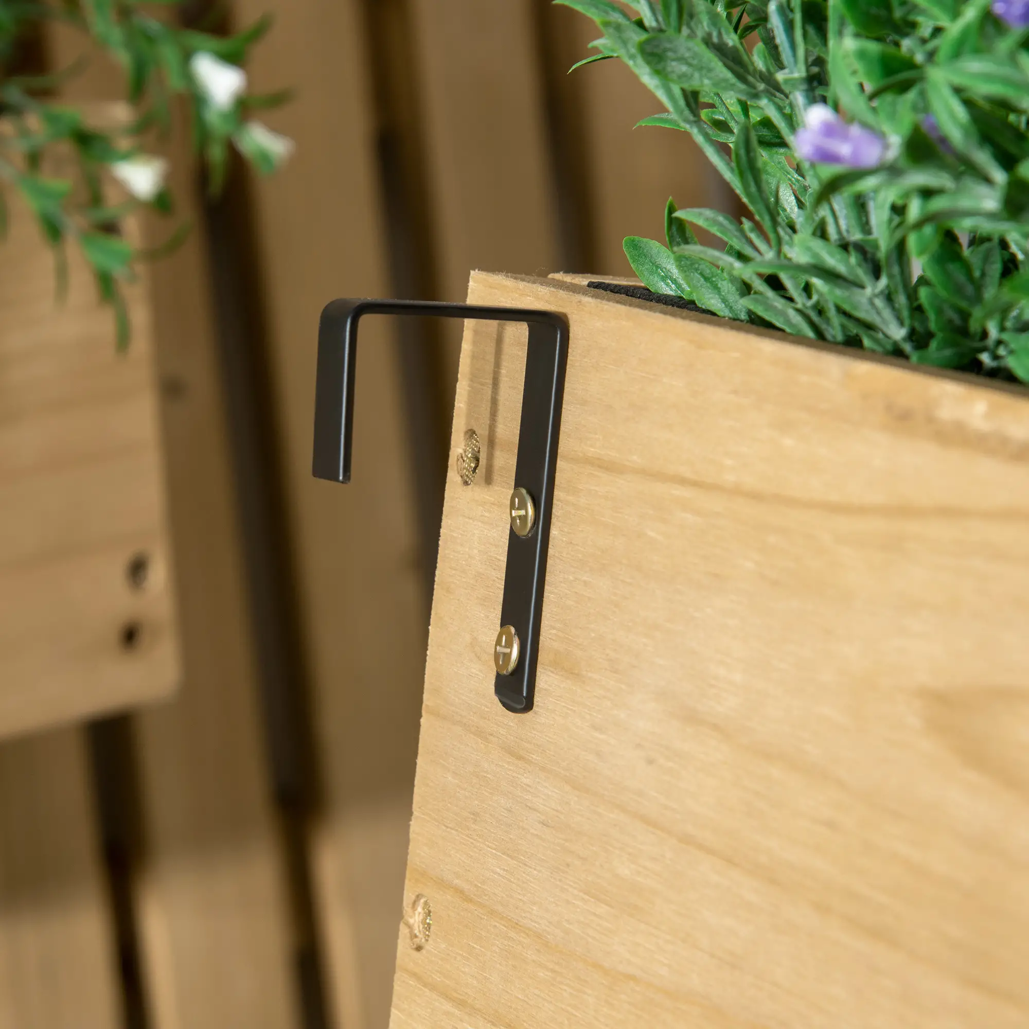 3 Box Raised Garden Bed with Trellis, Wall-Mounted Wood Planter - Image 10