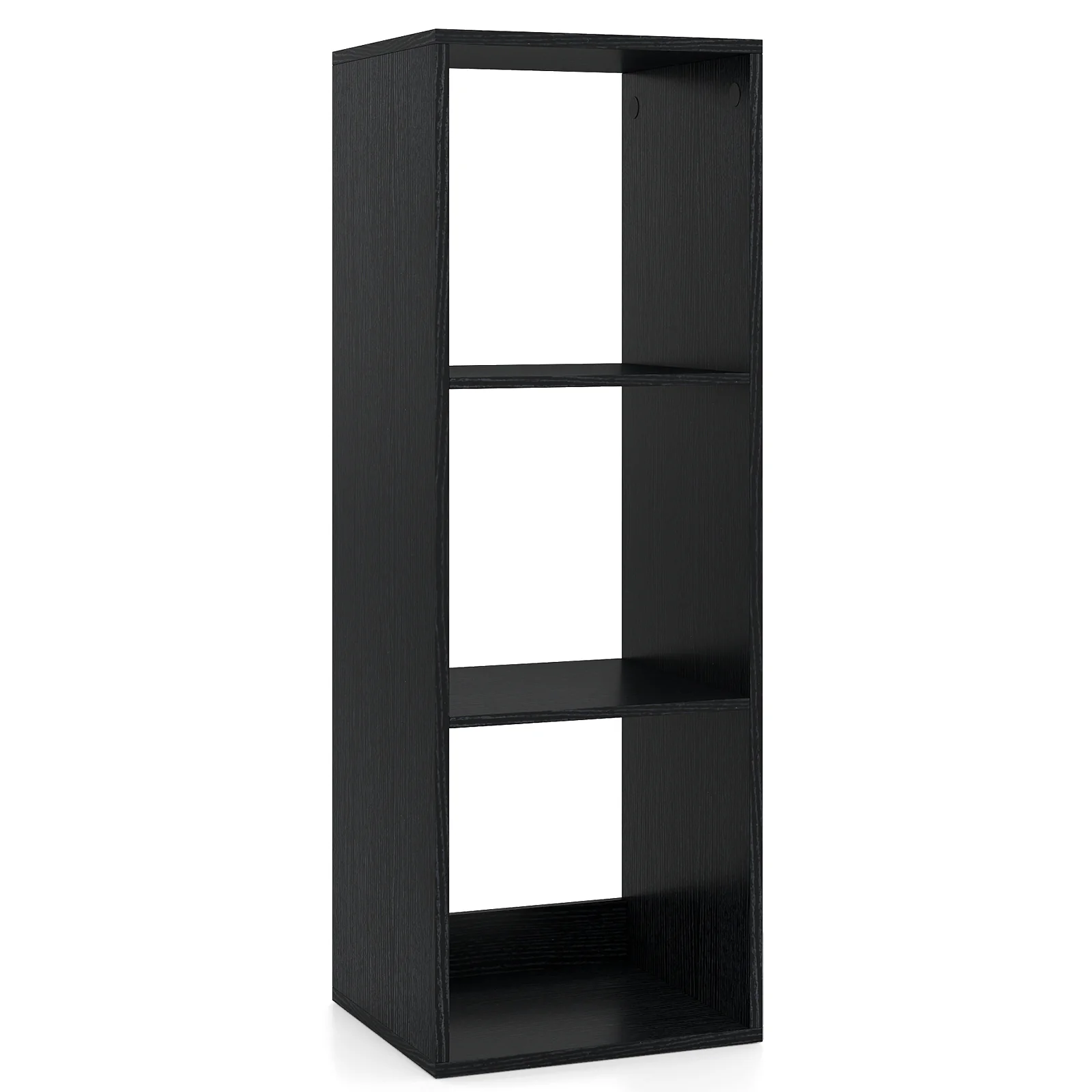 3 Cube Bookshelf with Back Guardrail for Living Room Bedroom, Black - Image 5