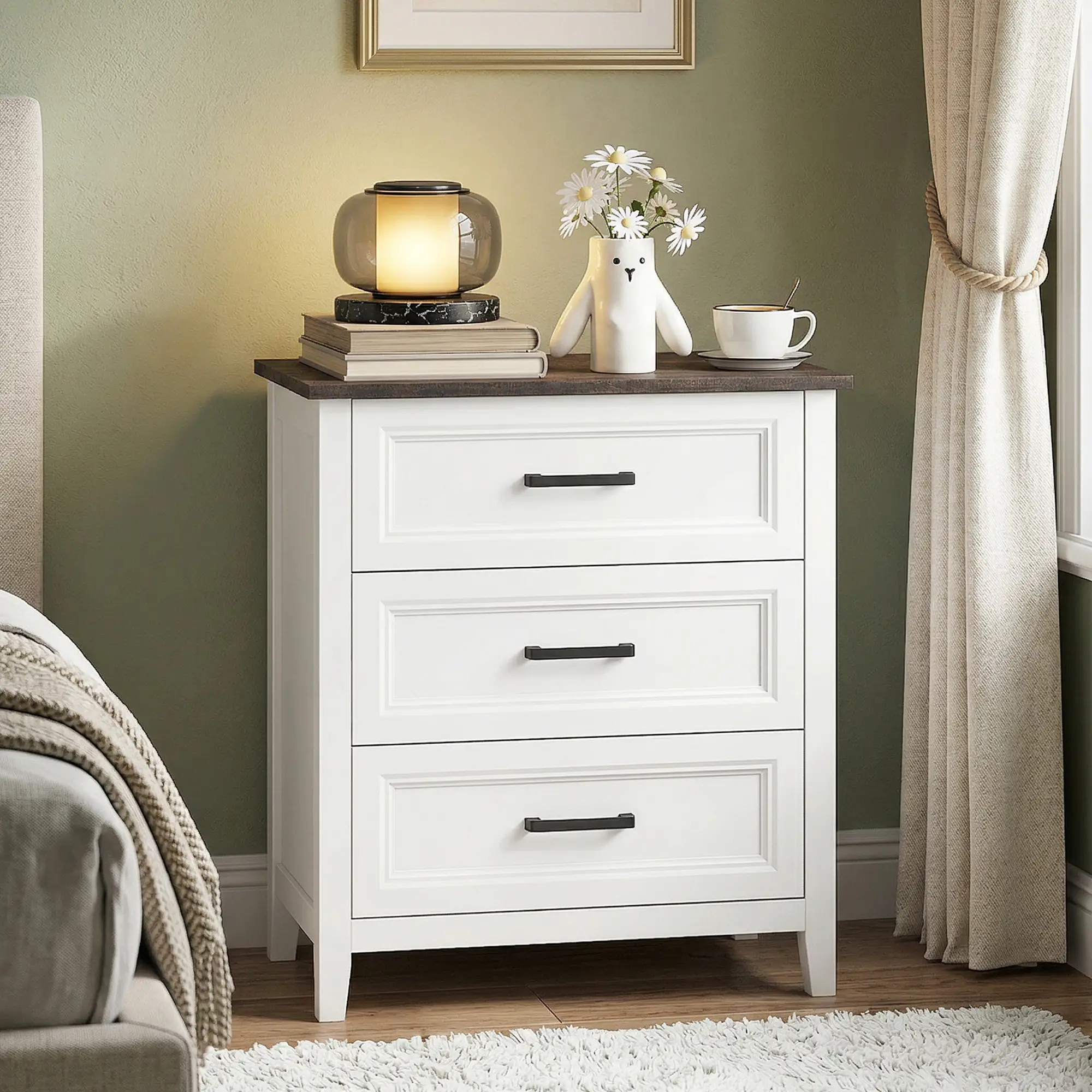 3 Drawer Dresser Chest For Bedroom Storage Chest Of Drawers - Image 7