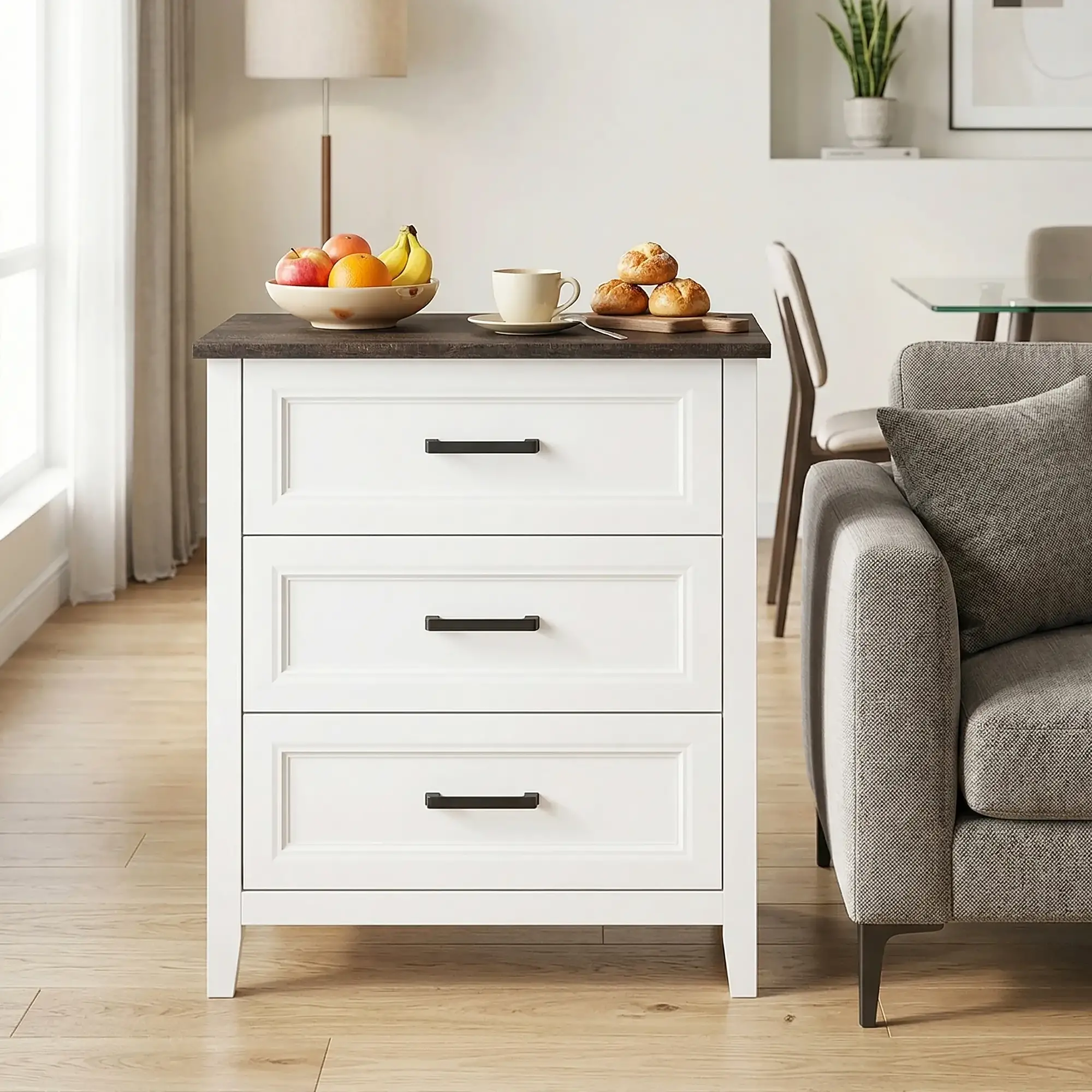 3 Drawer Dresser Chest For Bedroom Storage Chest Of Drawers - Image 8