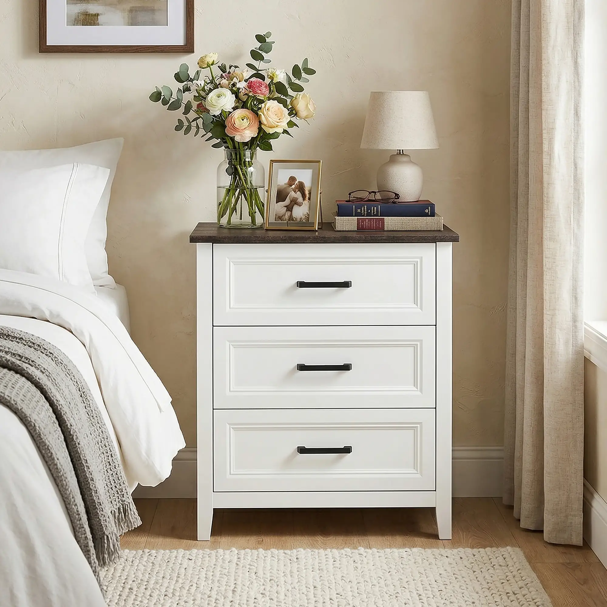 3 Drawer Dresser Chest For Bedroom Storage Chest Of Drawers - Image 9