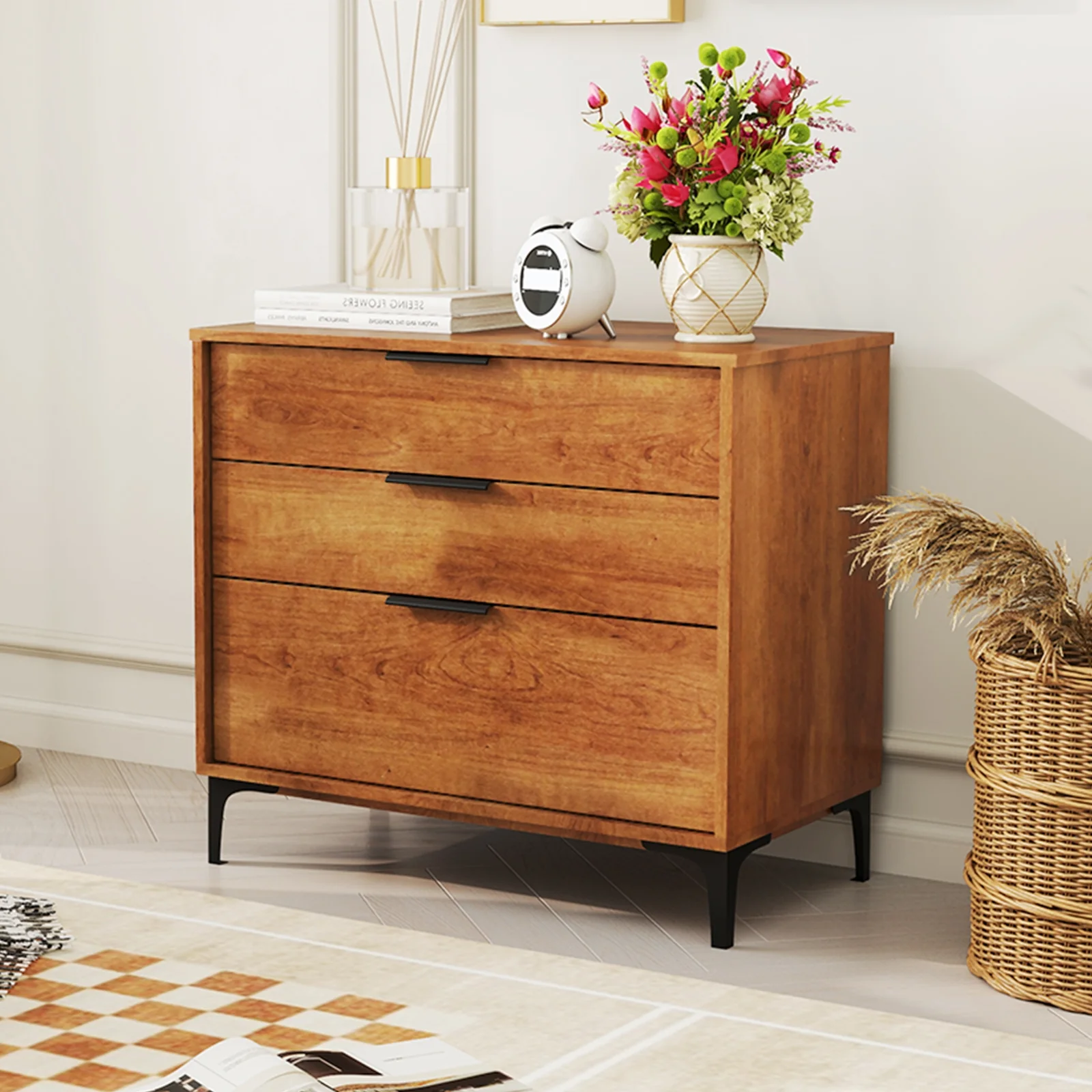 3 Drawer Dresser, Interlock System, Cherry - Image 6