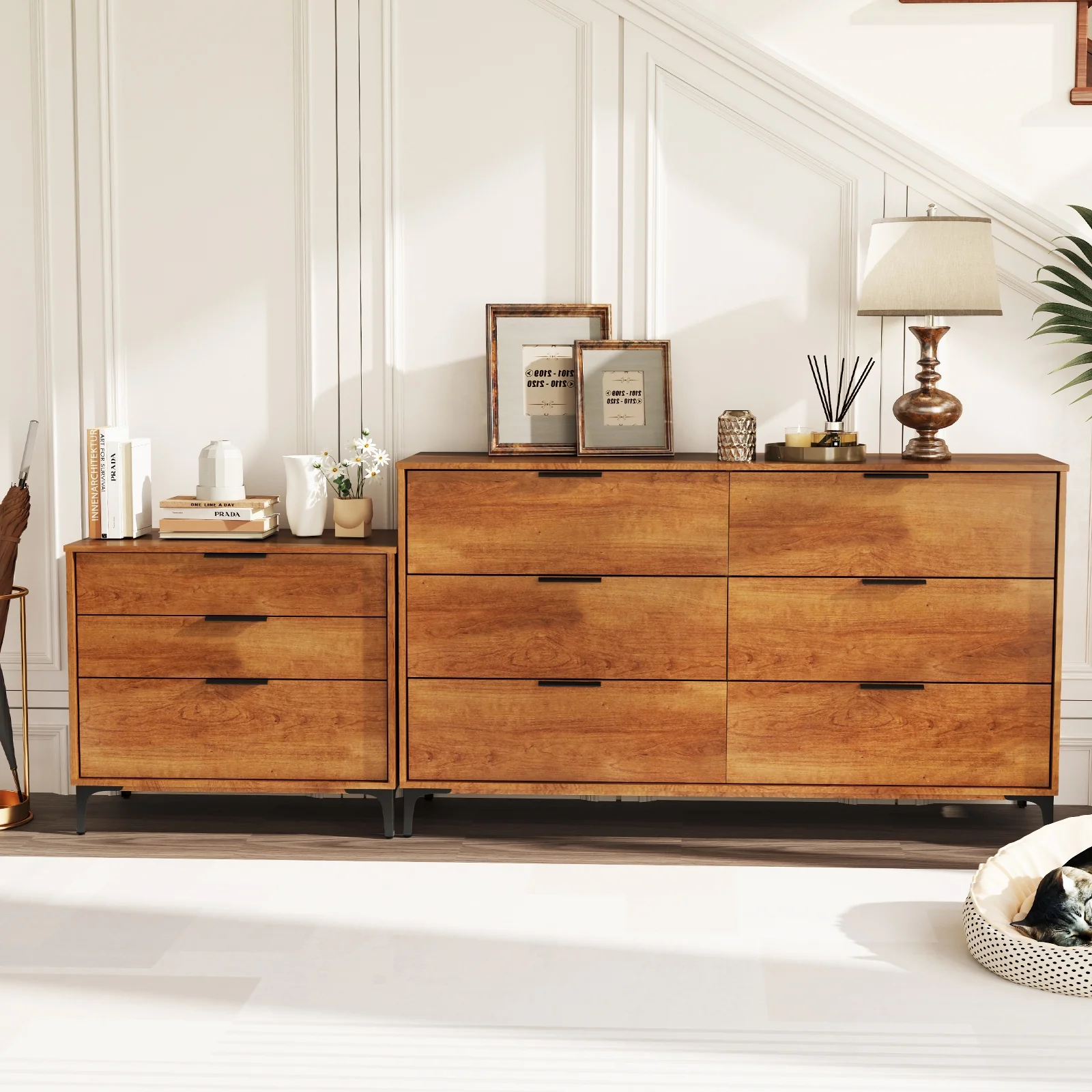3 Drawer Dresser, Interlock System, Cherry - Image 7