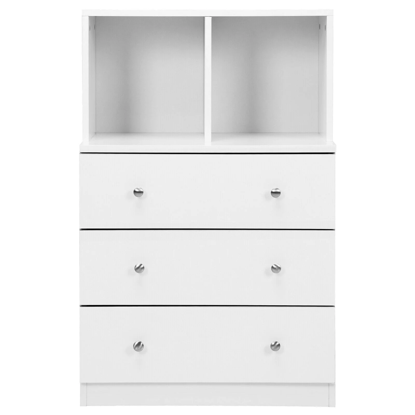 3 Drawer Dresser With Cubbies Storage Chest, White - Image 10