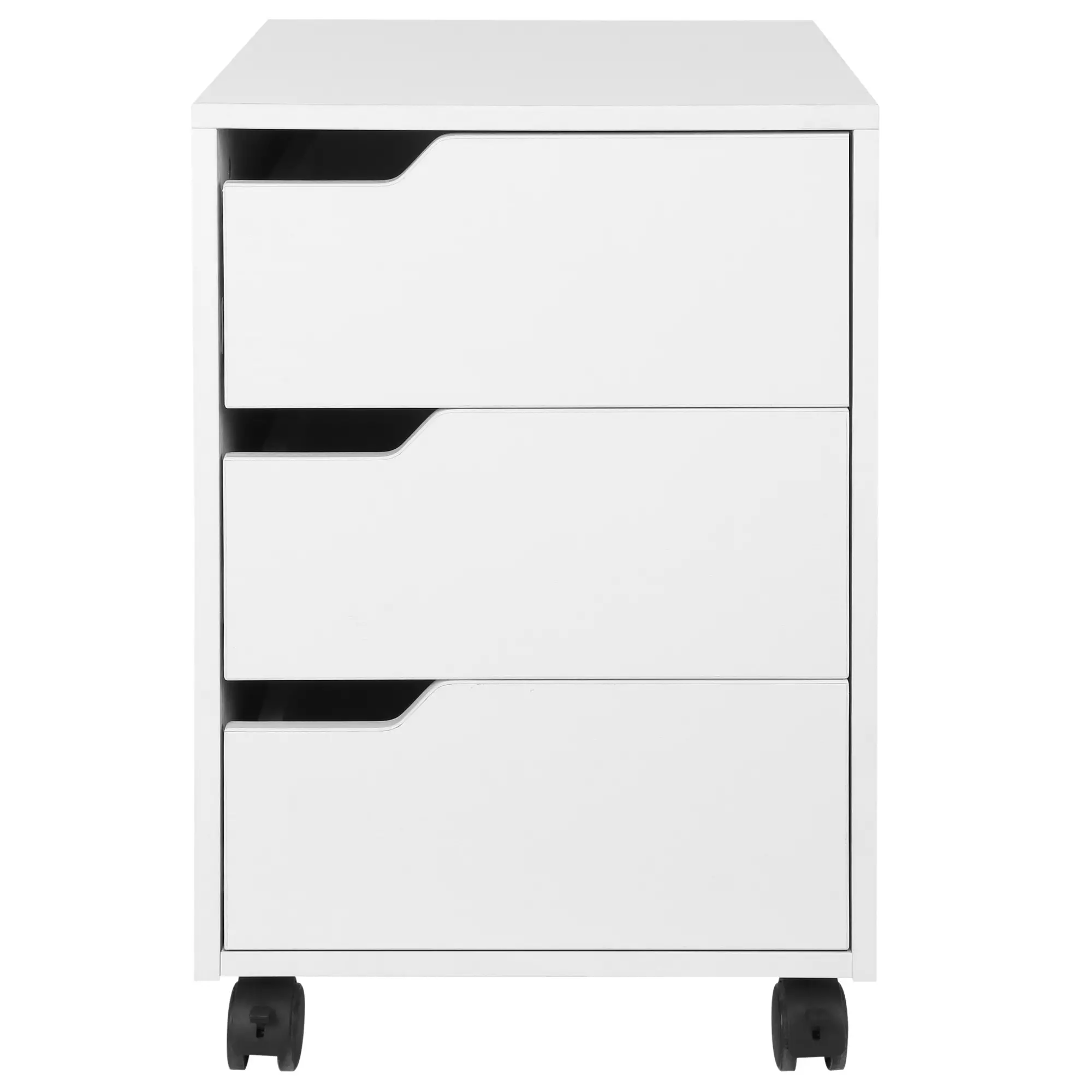 3 Drawer File Cabinet, Mobile Vertical Filing Cabinet with Wheels, White - Image 12