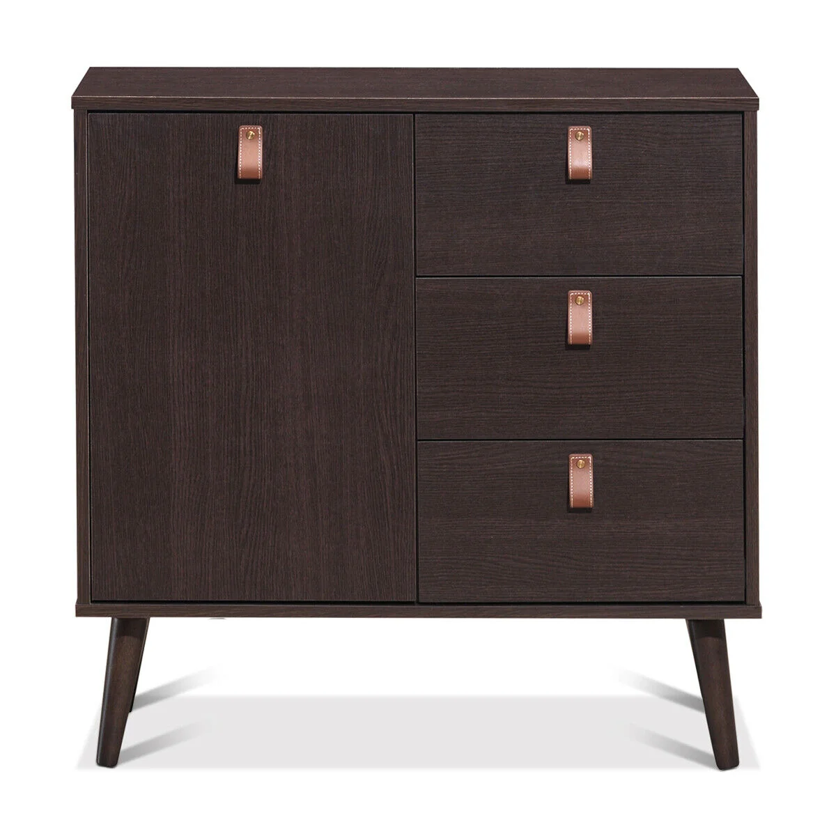 3-Drawer Sideboard Storage Cabinet, Brown - Image 9