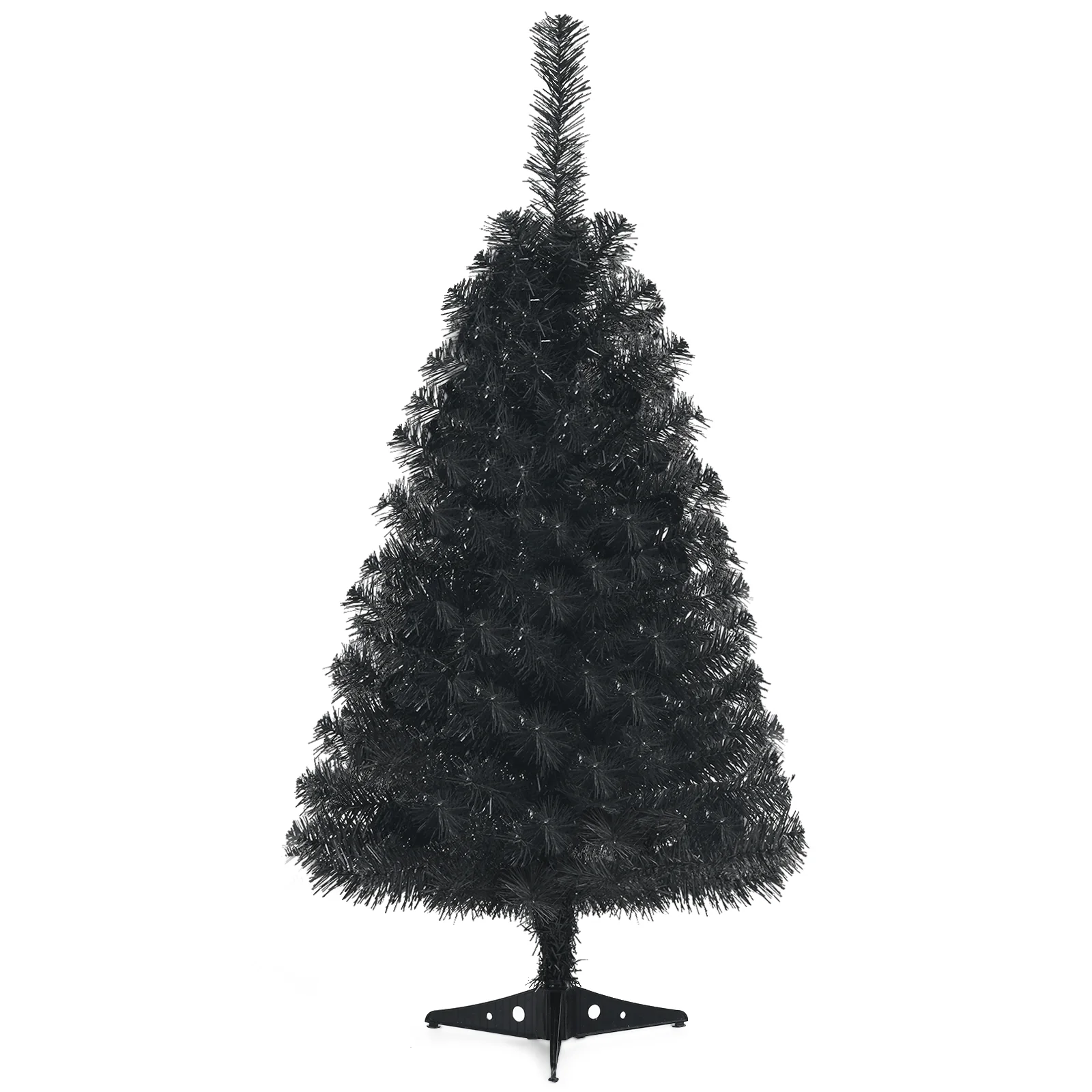 3 Feet Artificial Christmas Halloween Tree, Plastic Stand, Black - Image 4
