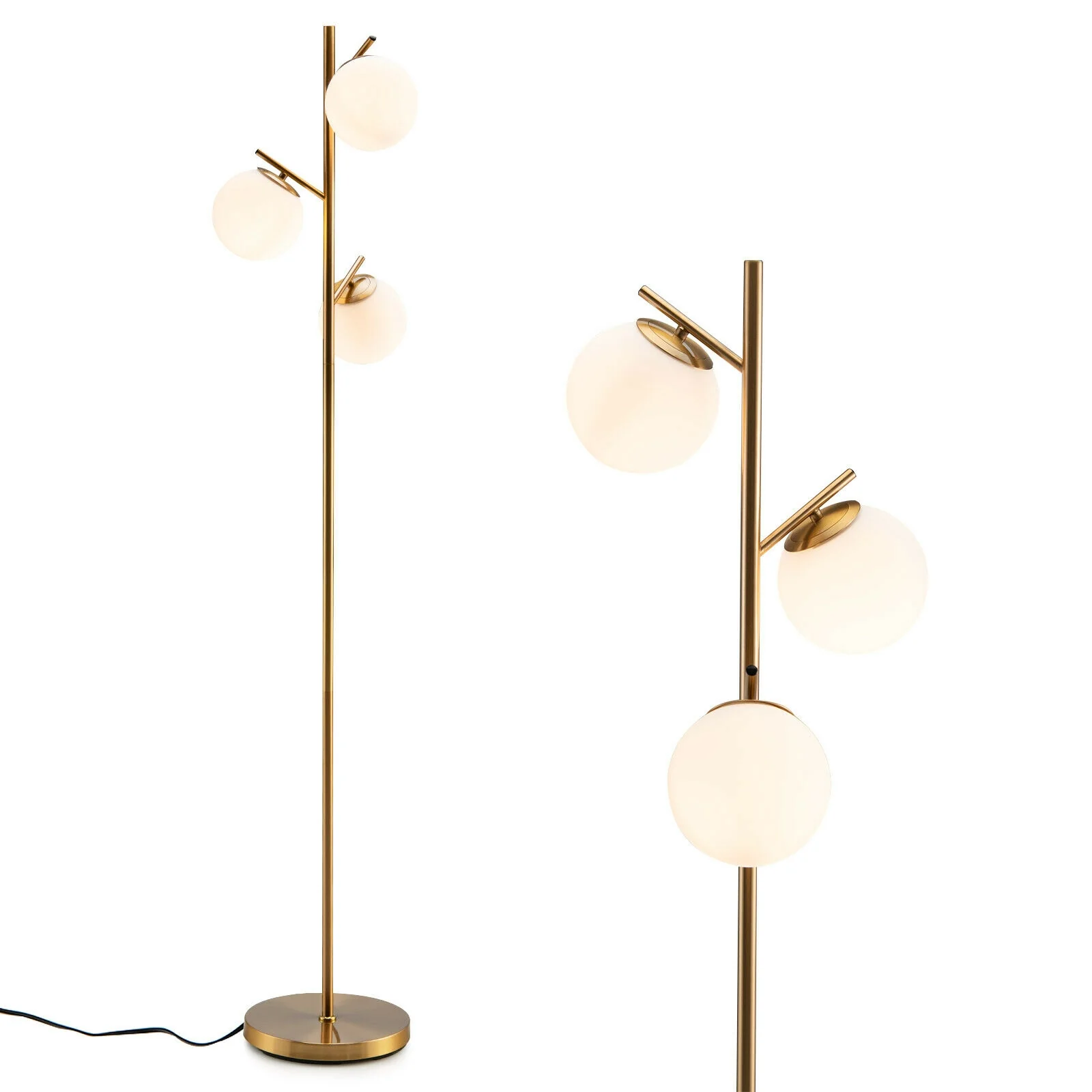 3-Globe Floor Lamp, Golden - Image 5