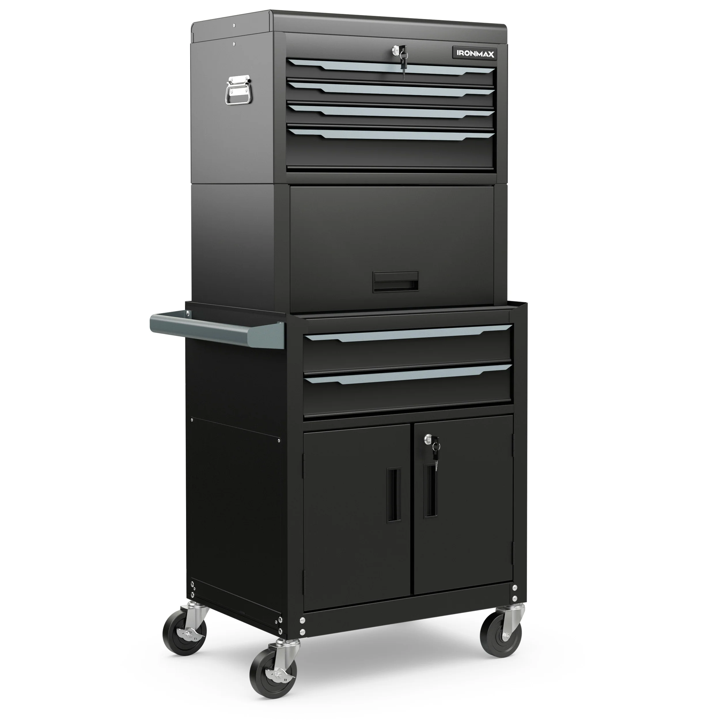 3-in-1 6-Drawer Rolling Tool Chest, Black - Image 2
