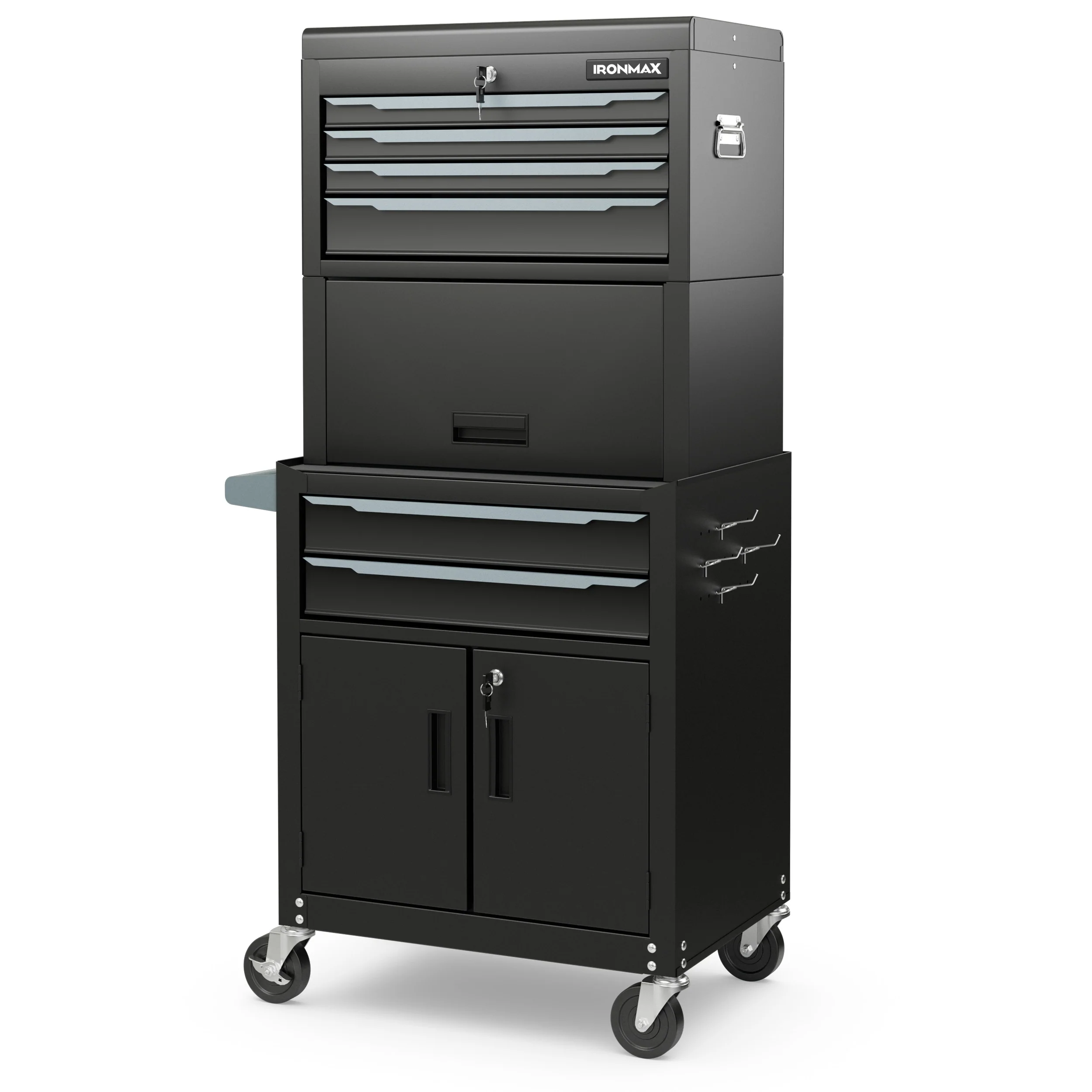 3-in-1 6-Drawer Rolling Tool Chest, Black - Image 4