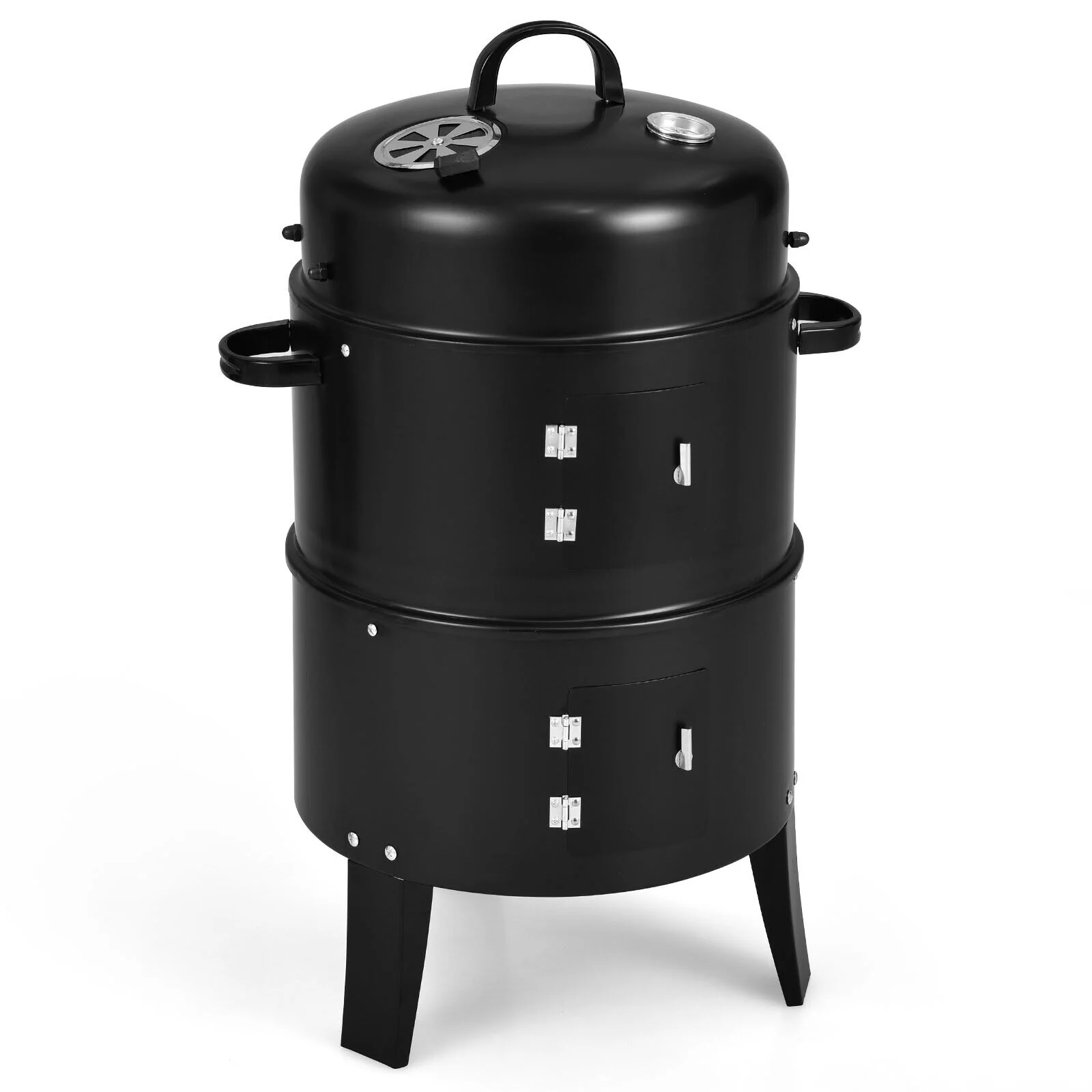 3-In-1 Charcoal BBQ Grill Cambo With Thermometer, Black - Image 8