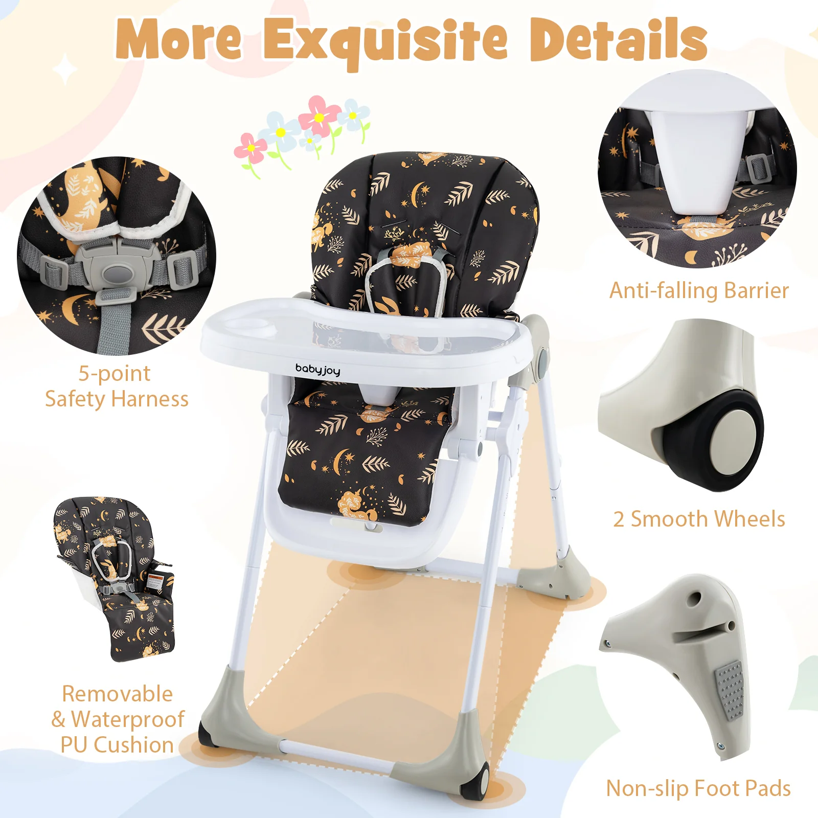 3-In-1 Convertible High Chair, Deep Brown - Image 6