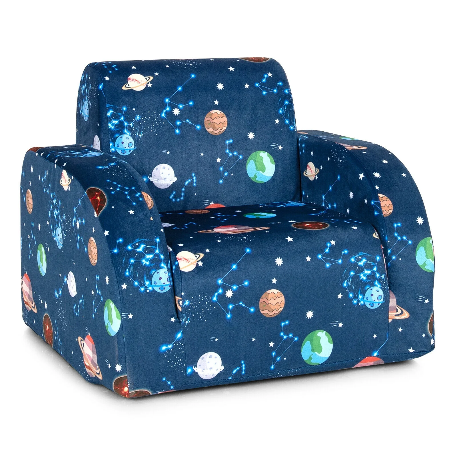 3-in-1 Convertible Kid Sofa Bed, Flip-Out Chair Lounger, Blue - Image 10