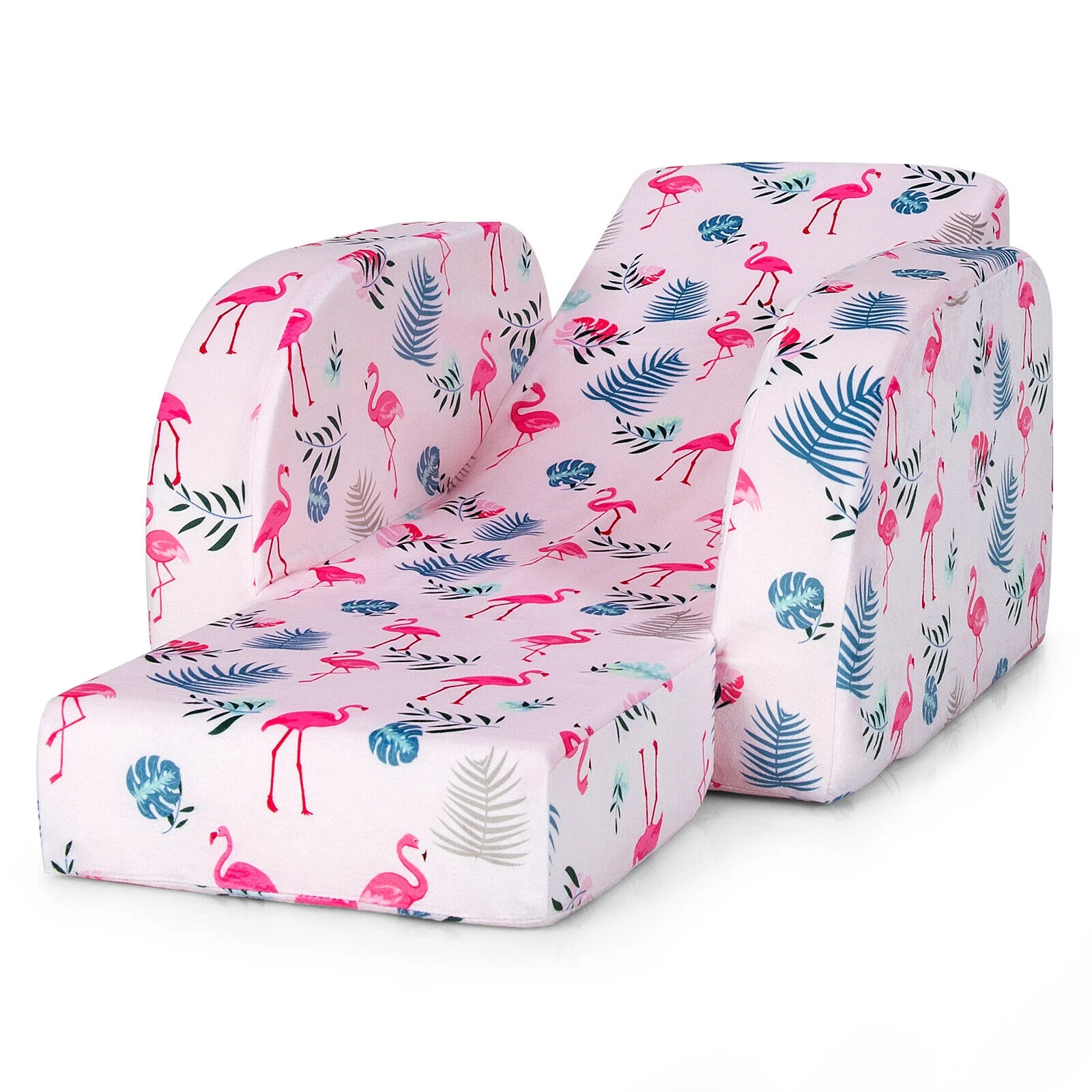 3-In-1 Convertible Kid Sofa Bed, Flip-Out Chair Lounger, Pink - Image 10
