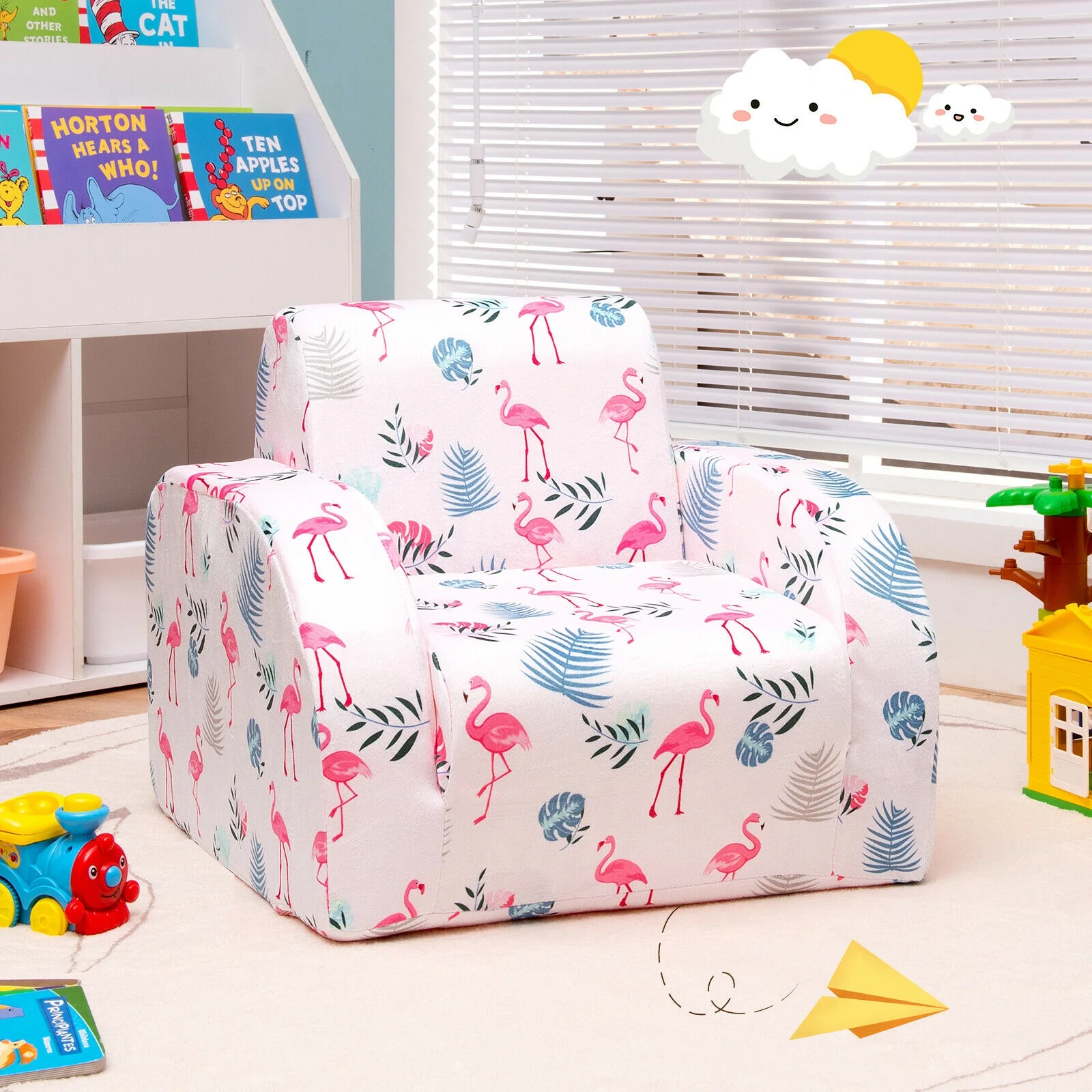 3-In-1 Convertible Kid Sofa Bed, Flip-Out Chair Lounger, Pink - Image 7