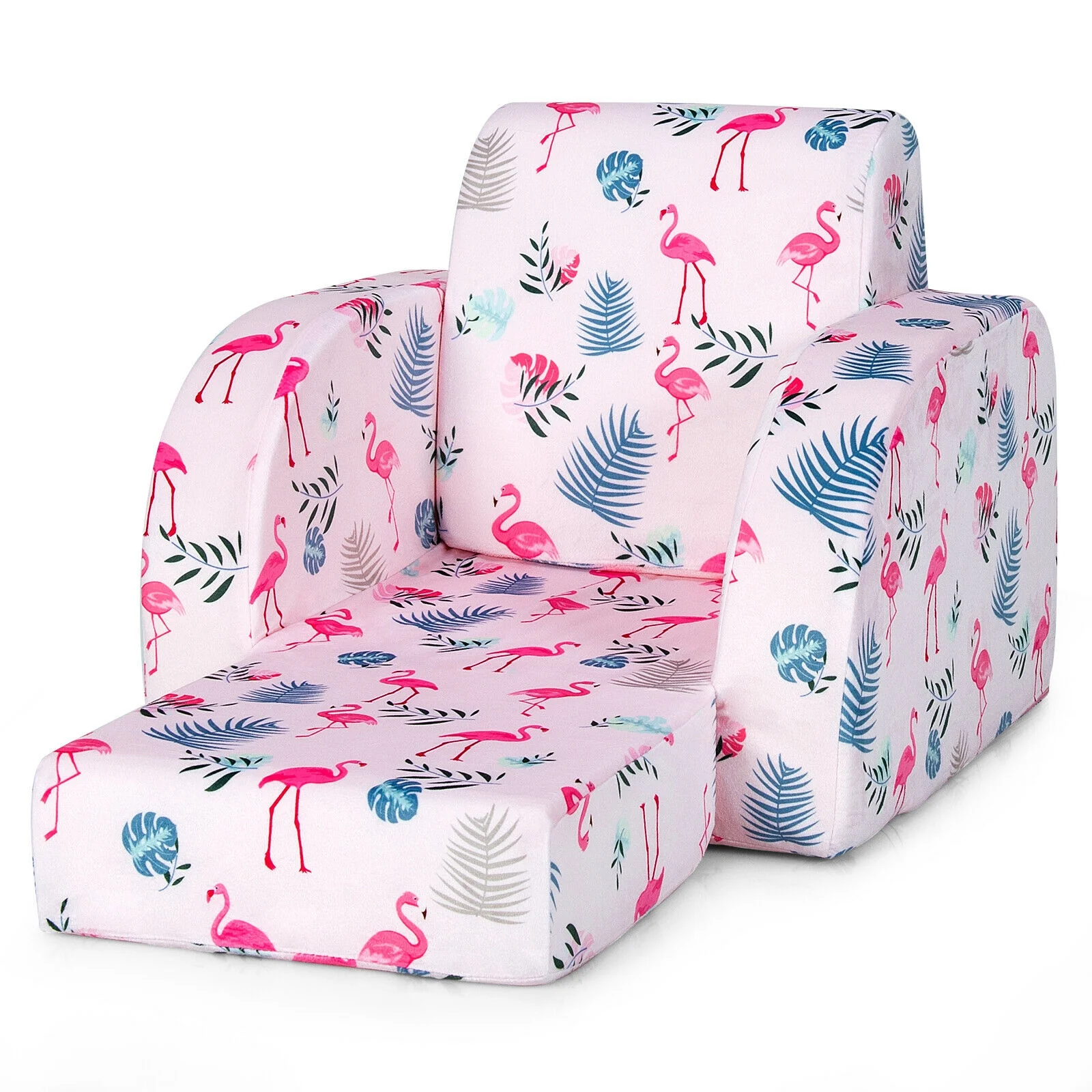 3-In-1 Convertible Kid Sofa Bed, Flip-Out Chair Lounger, Pink - Image 9