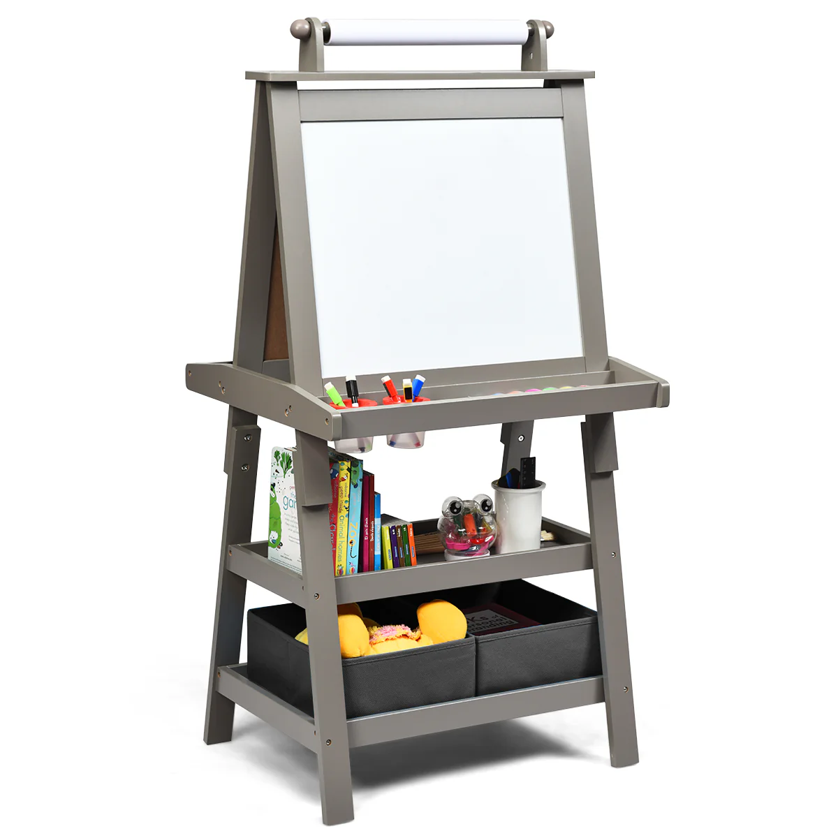 3 In 1 Double-Sided Art Easel, Gray - Image 4