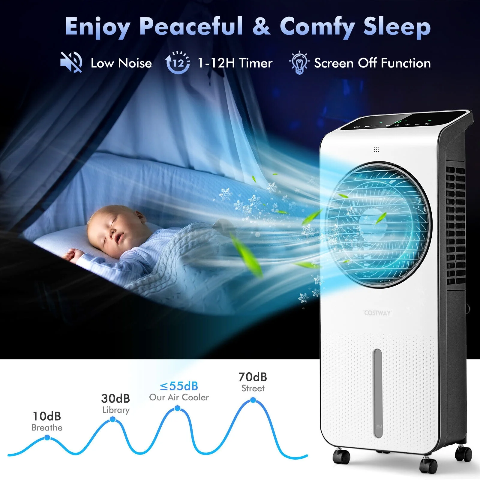 3-In-1 Evaporative Air Cooler, 12H Timer Remote, White - Image 4