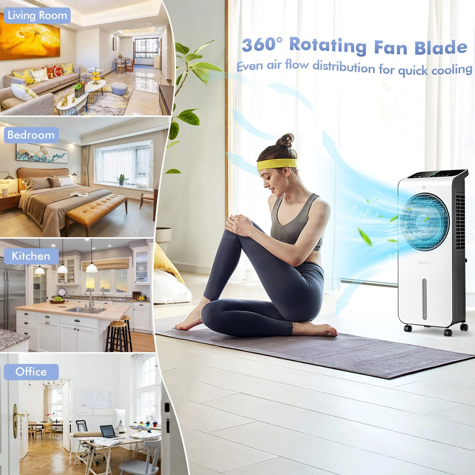 3-In-1 Evaporative Air Cooler, 12H Timer Remote, White - Image 7