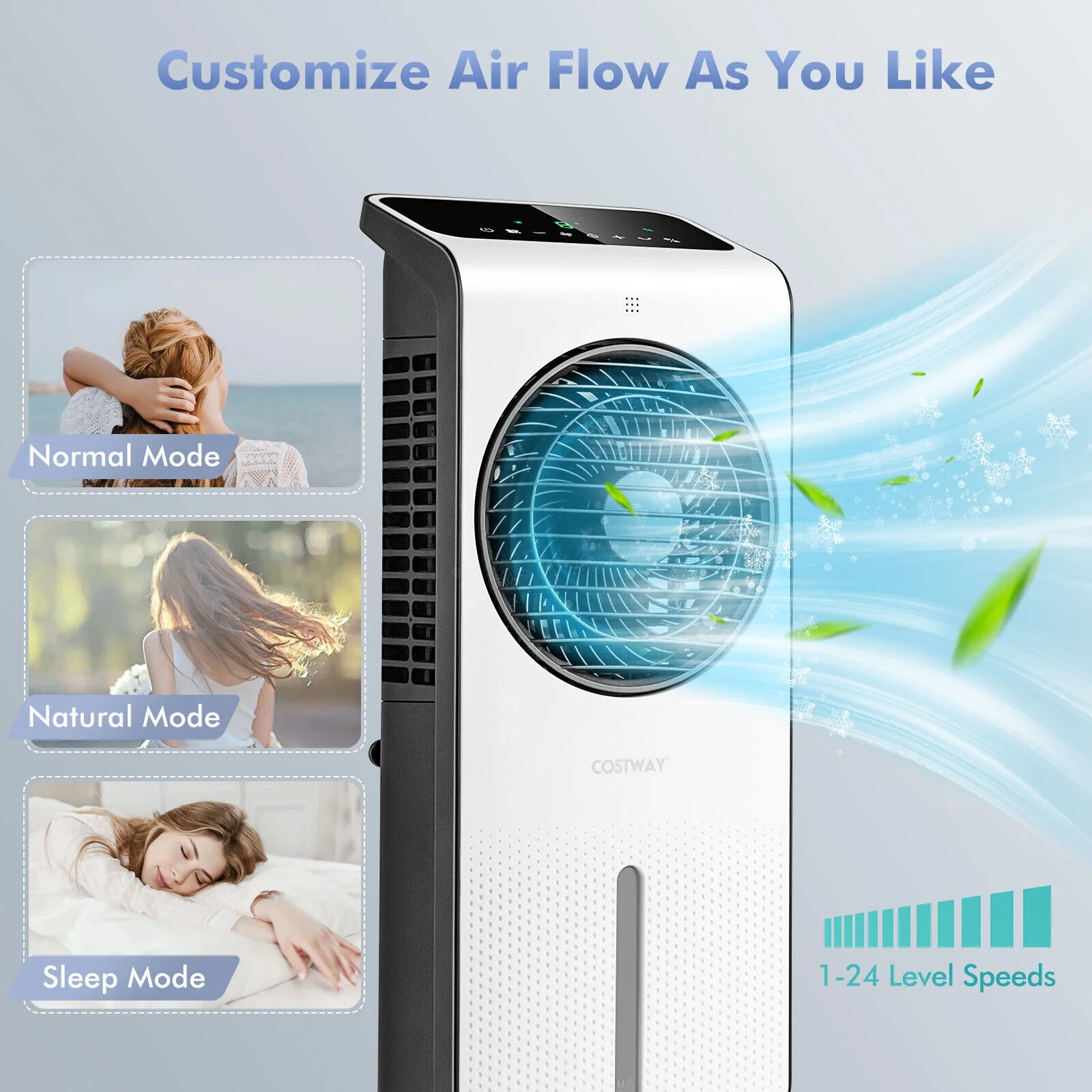 3-In-1 Evaporative Air Cooler, 12H Timer Remote, White - Image 9
